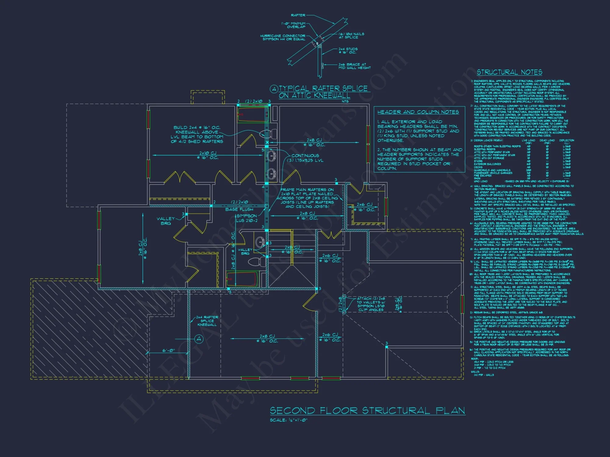Traditional Craftsman house Floor Plan Design with CAD Blueprints