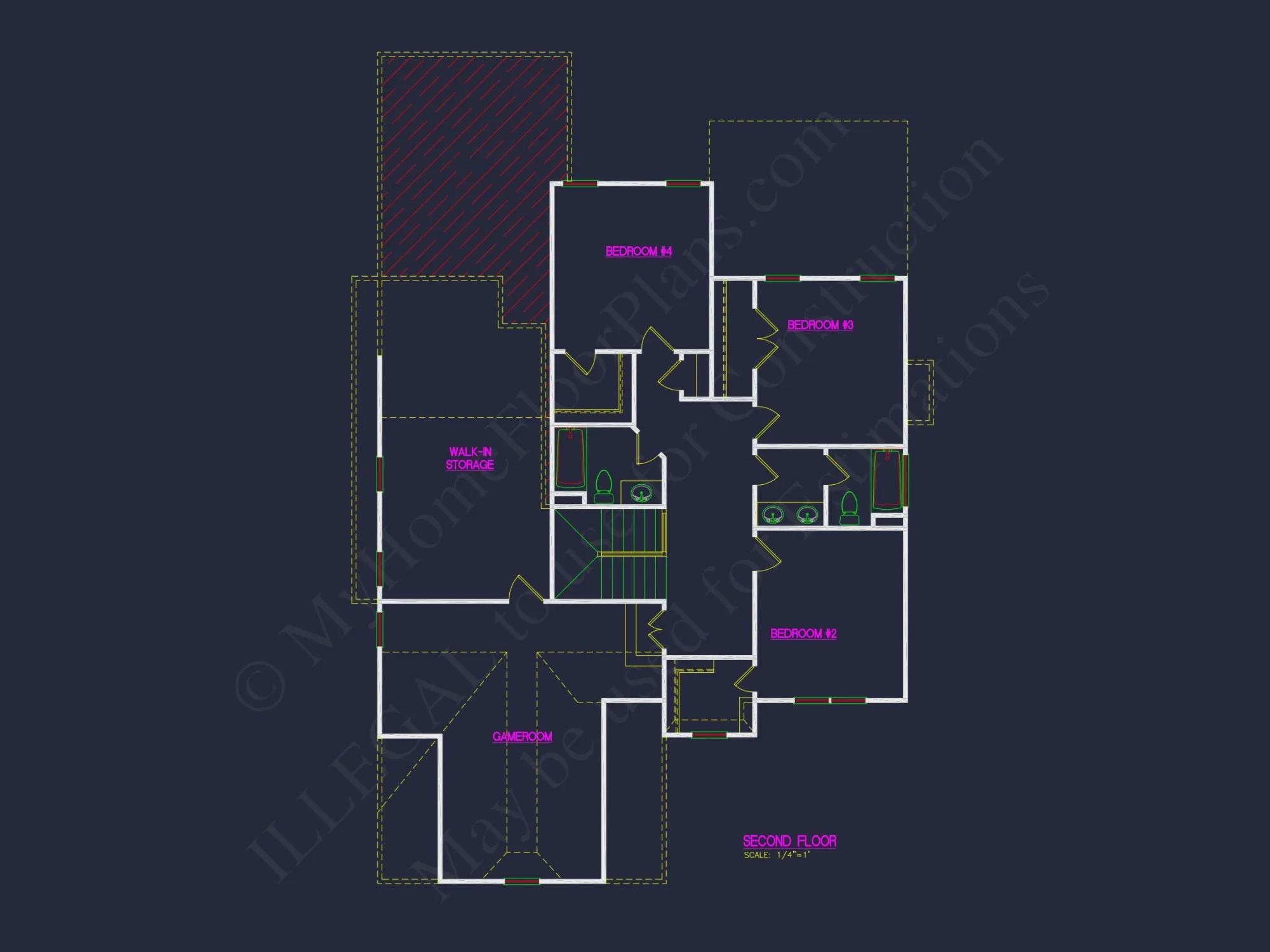 Traditional Craftsman house Floor Plan Design with CAD Blueprints