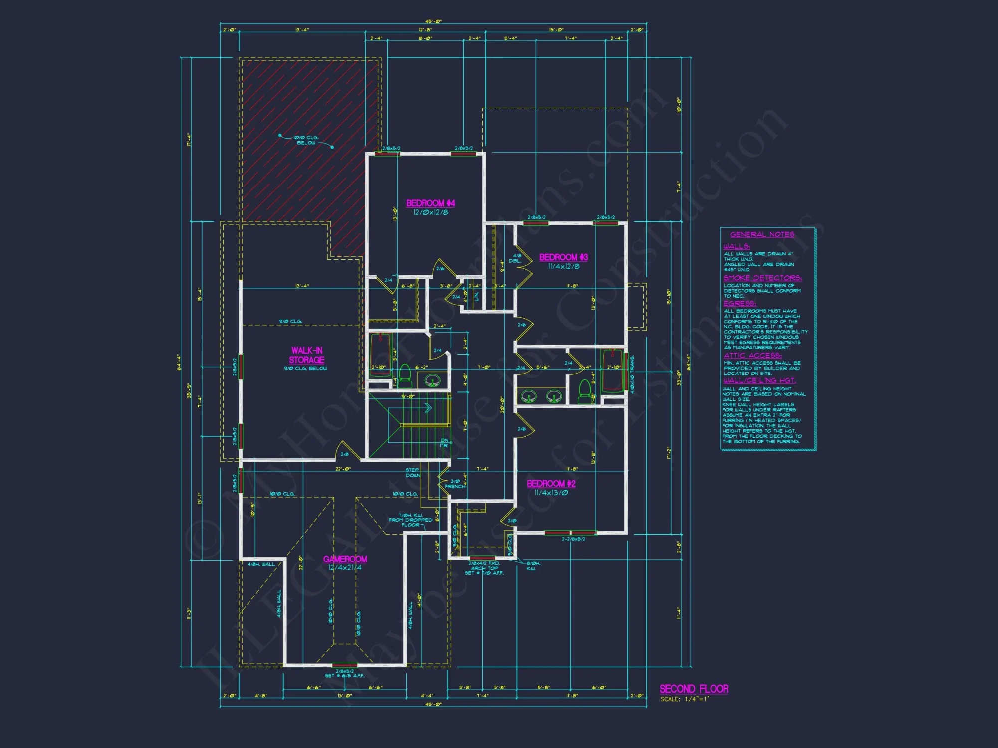 Traditional Craftsman house Floor Plan Design with CAD Blueprints