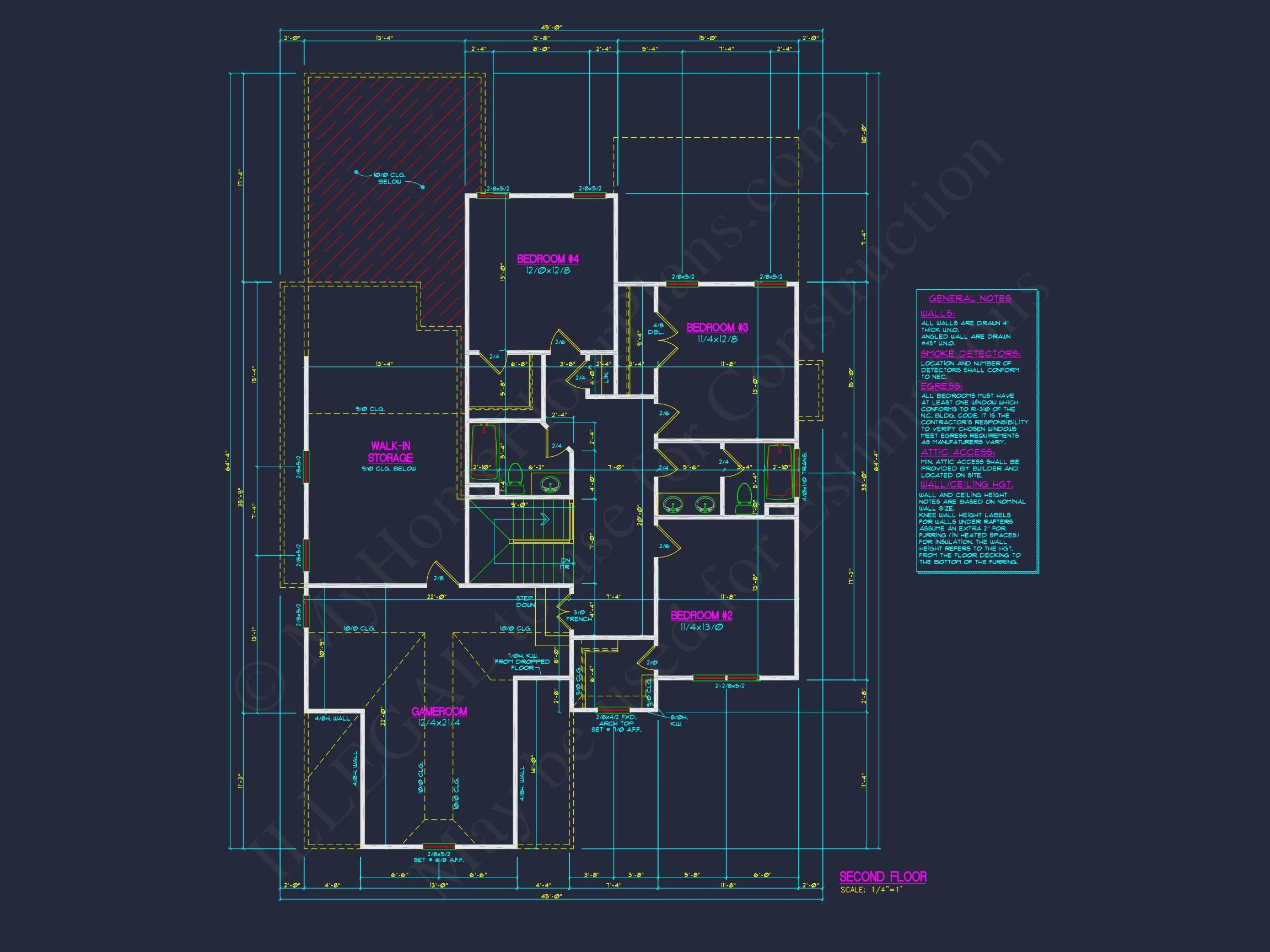 Traditional Craftsman house Floor Plan Design with CAD Blueprints