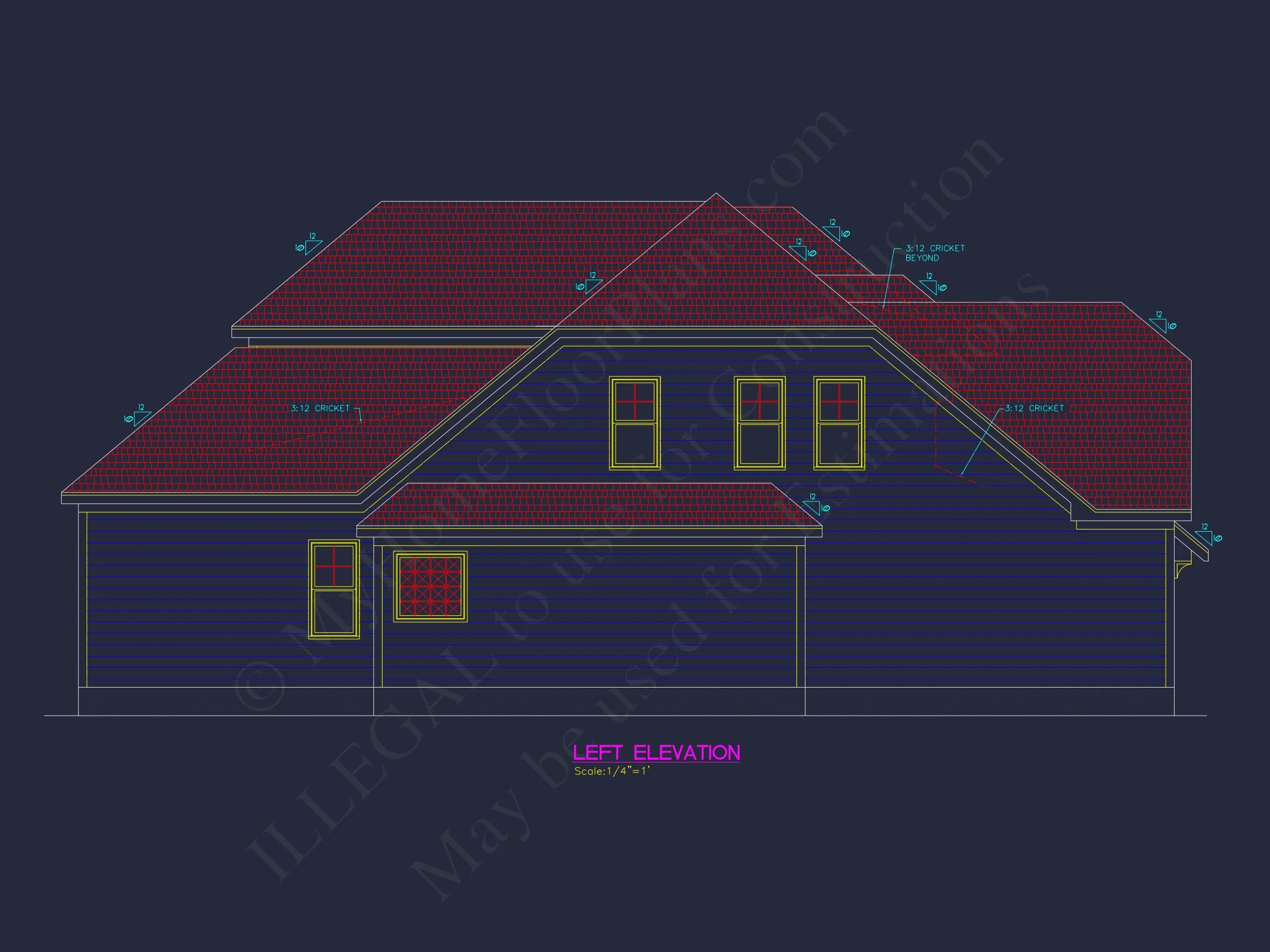 Traditional Craftsman house Floor Plan Design with CAD Blueprints