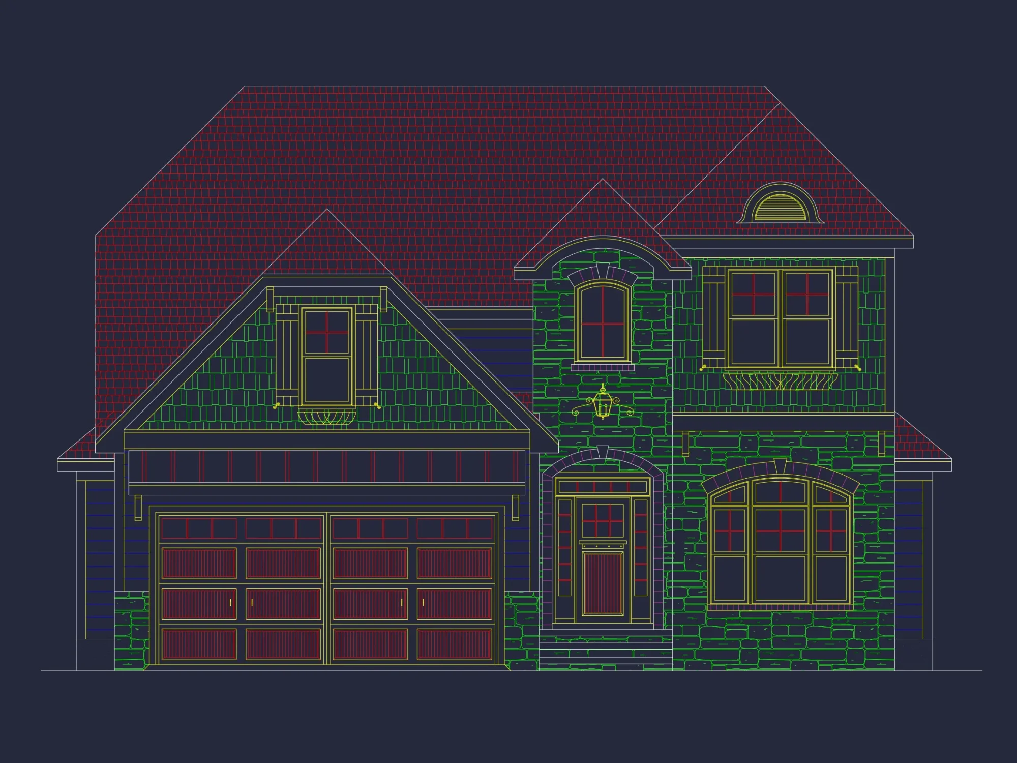Traditional Craftsman house Floor Plan Design with CAD Blueprints