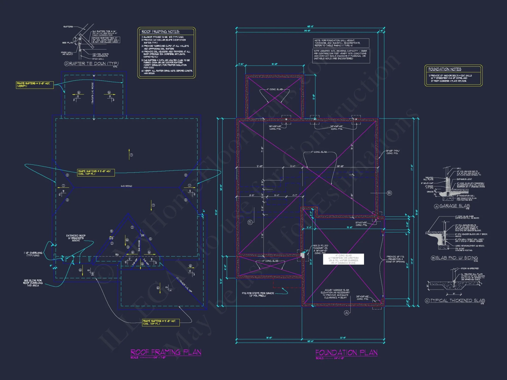 Classic house Floor Plan and Architectural Blueprint Designs