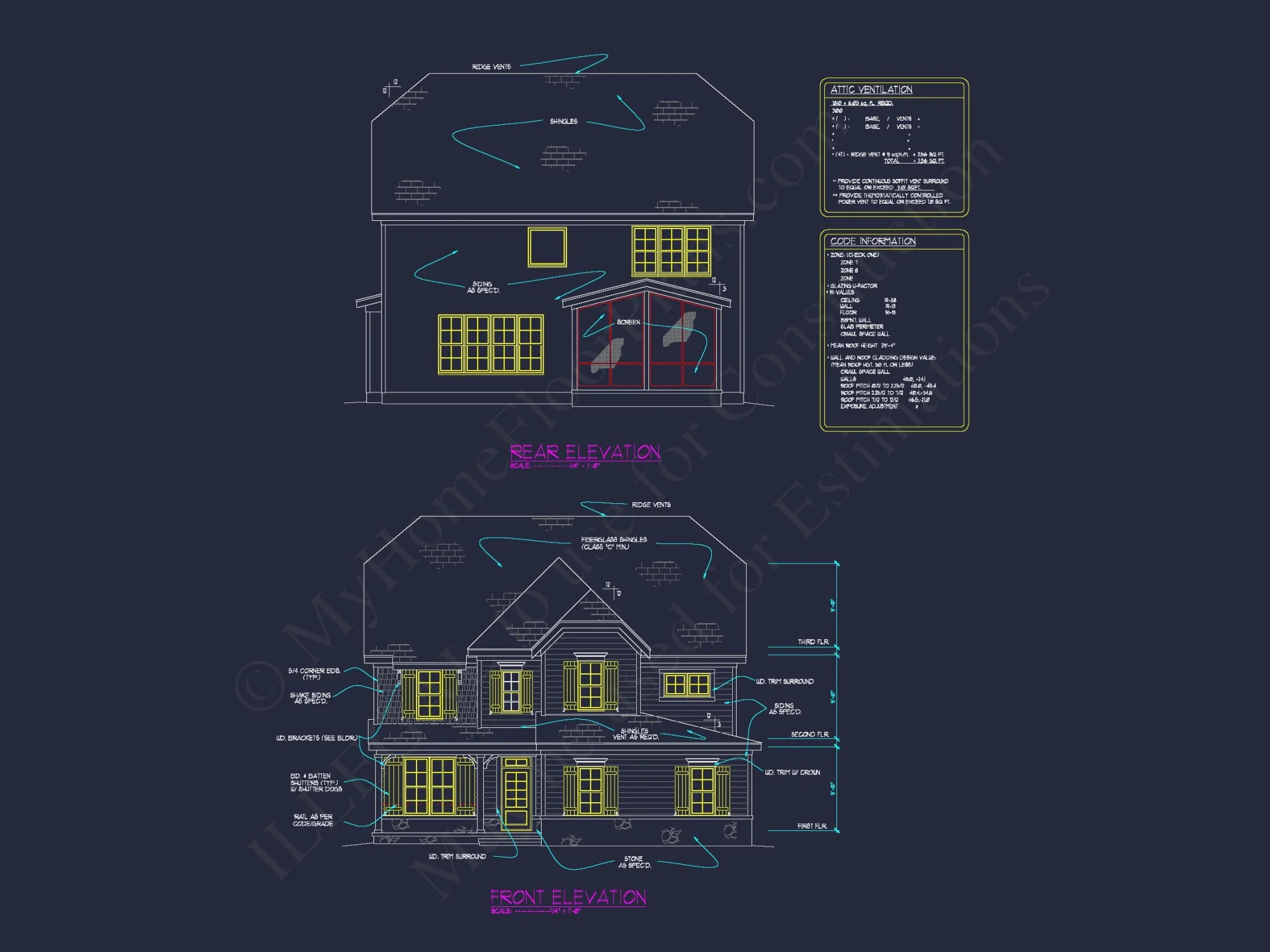 Classic house Floor Plan and Architectural Blueprint Designs