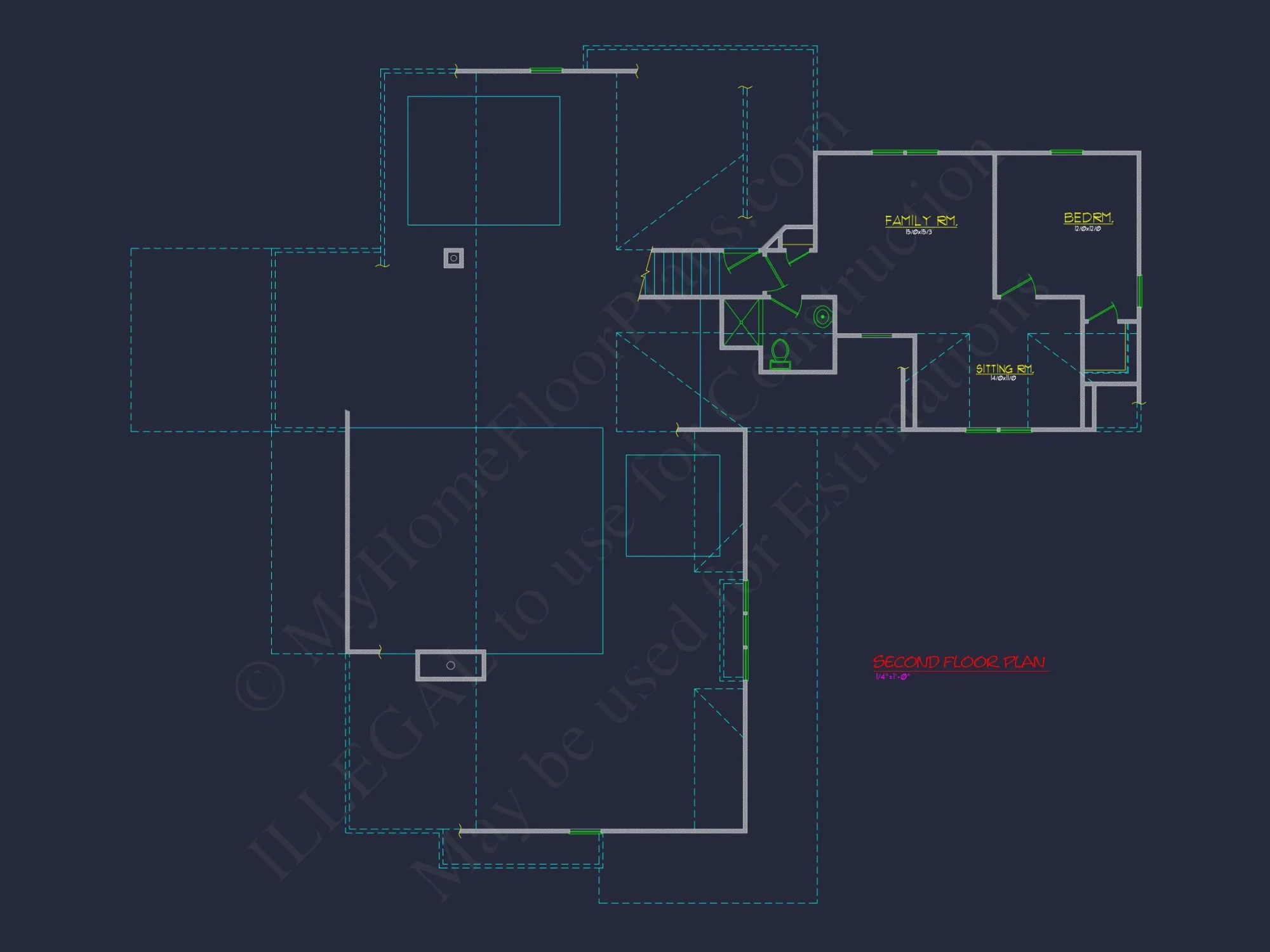 house Floor Plan Blueprint: 2-Story CAD Designs & Features