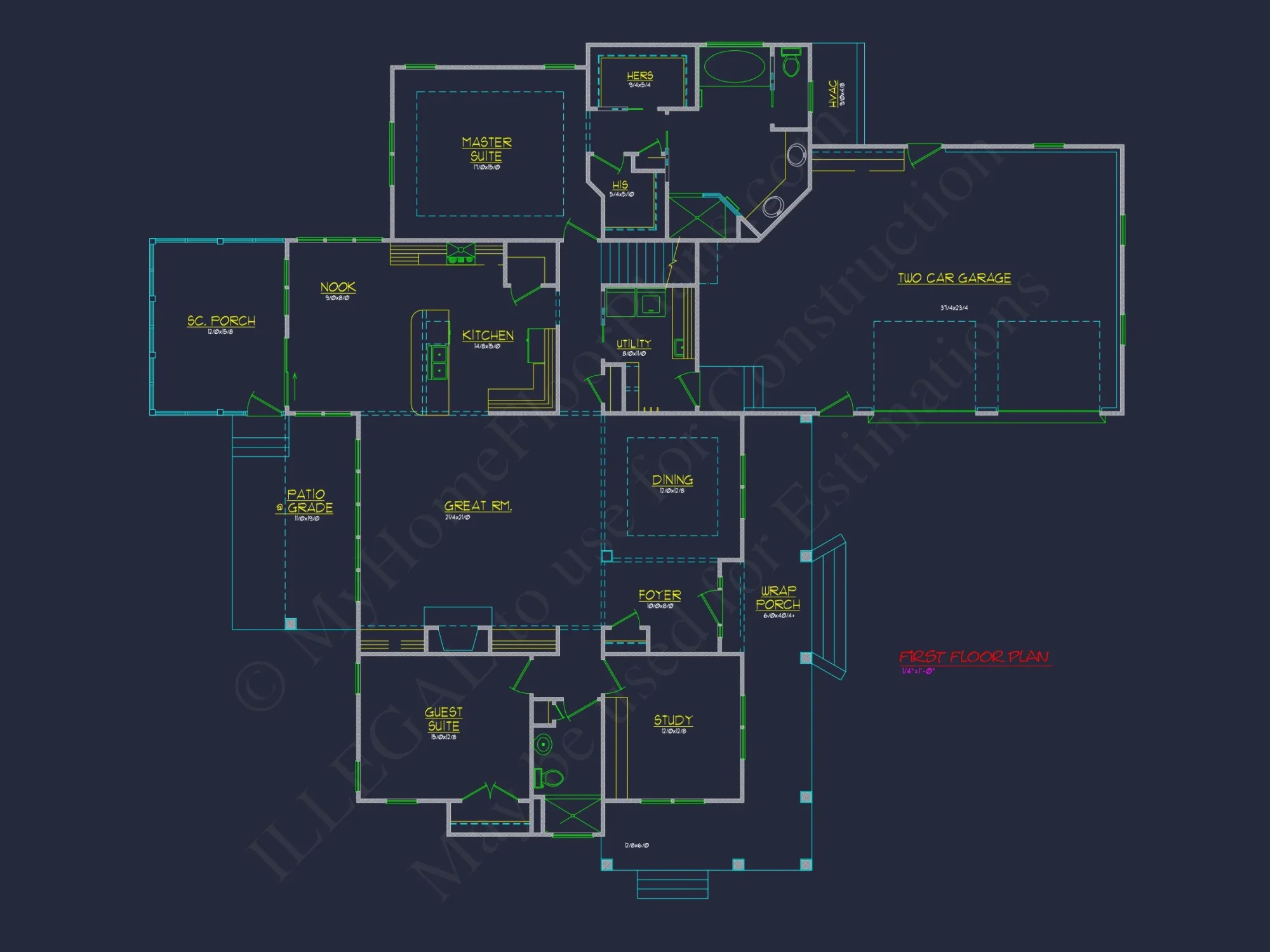 house Floor Plan Blueprint: 2-Story CAD Designs & Features
