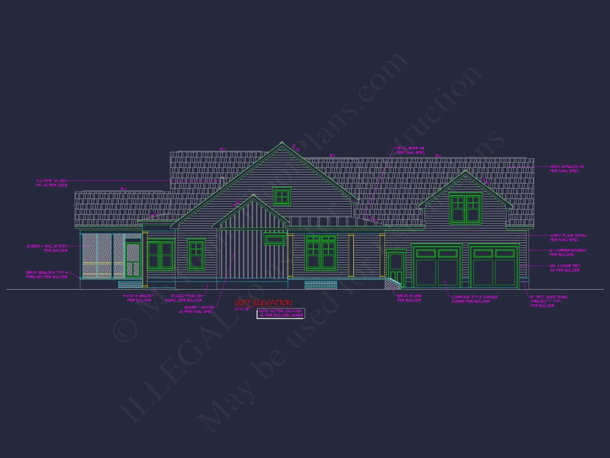 house Floor Plan Blueprint: 2-Story CAD Designs & Features