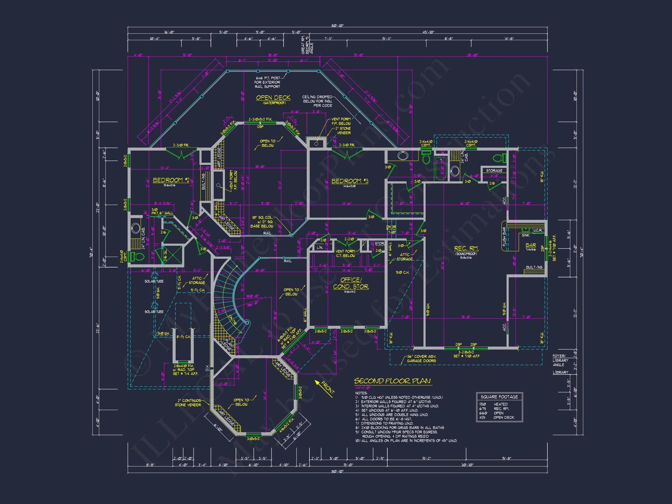 11-1398 HOUSE PLAN - Custom House Plan with 3 Beds, 3.5 Baths | Blueprint Designs 10 Custom house Plan with 3 Beds, 3.5 Baths