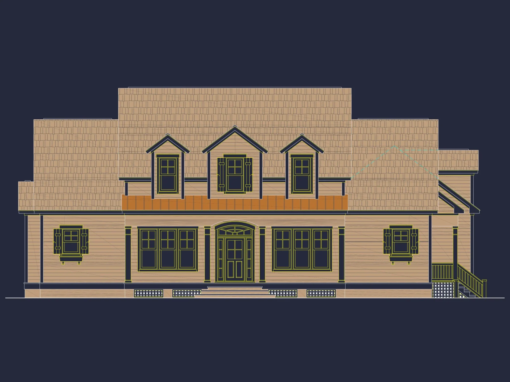 Craftsman house Plan with CAD Designs and Spacious Layout