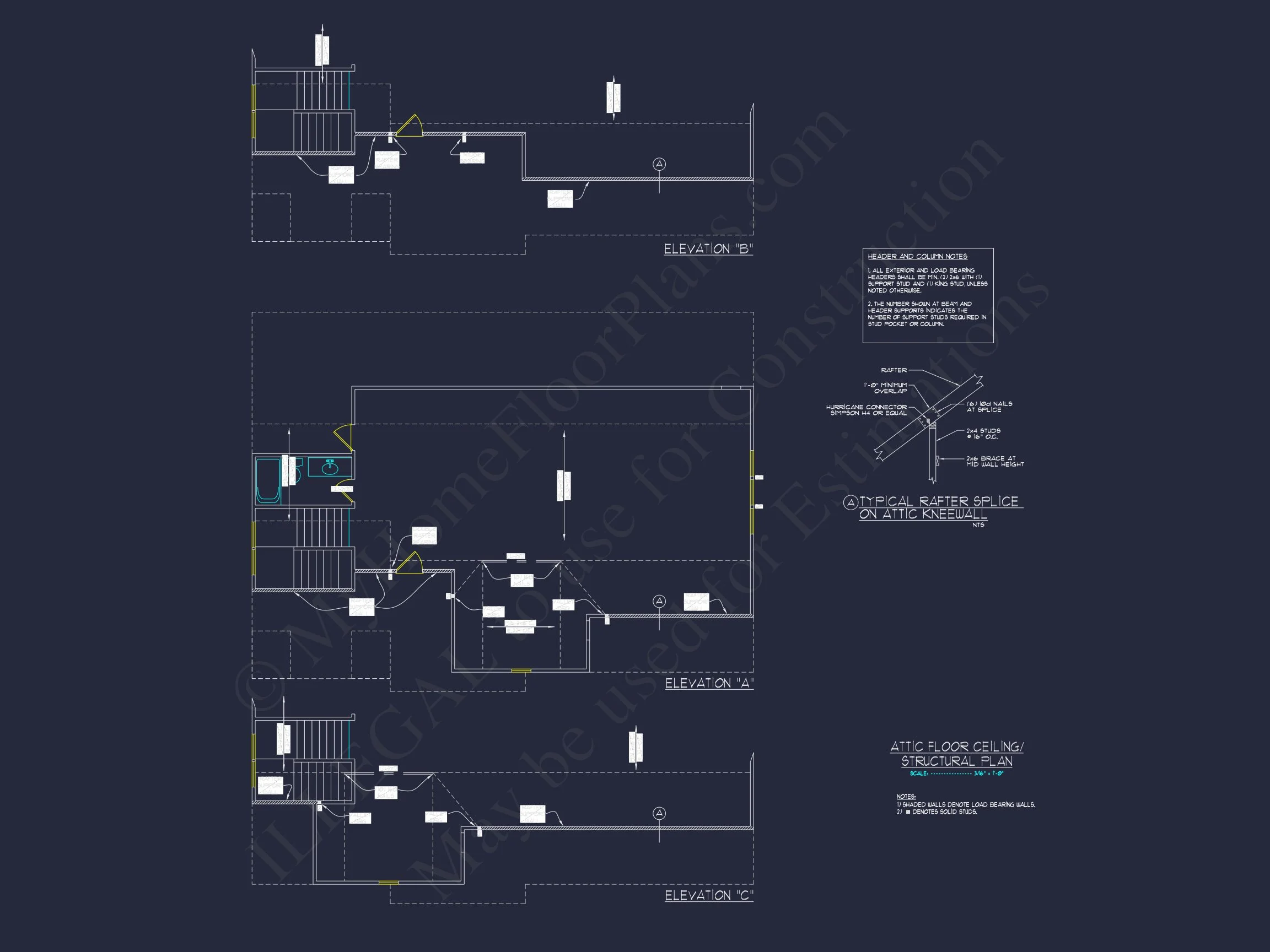 Elegant 2-Story house Plan with 4 Bedrooms and CAD Designs