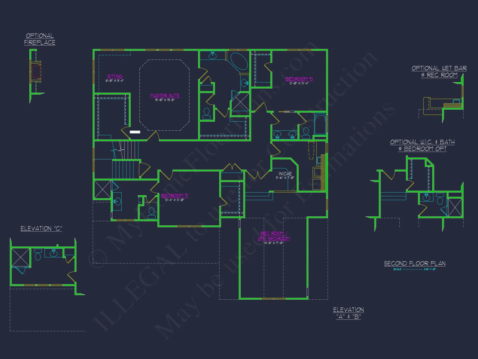 Elegant 2-Story house Plan with 4 Bedrooms and CAD Designs