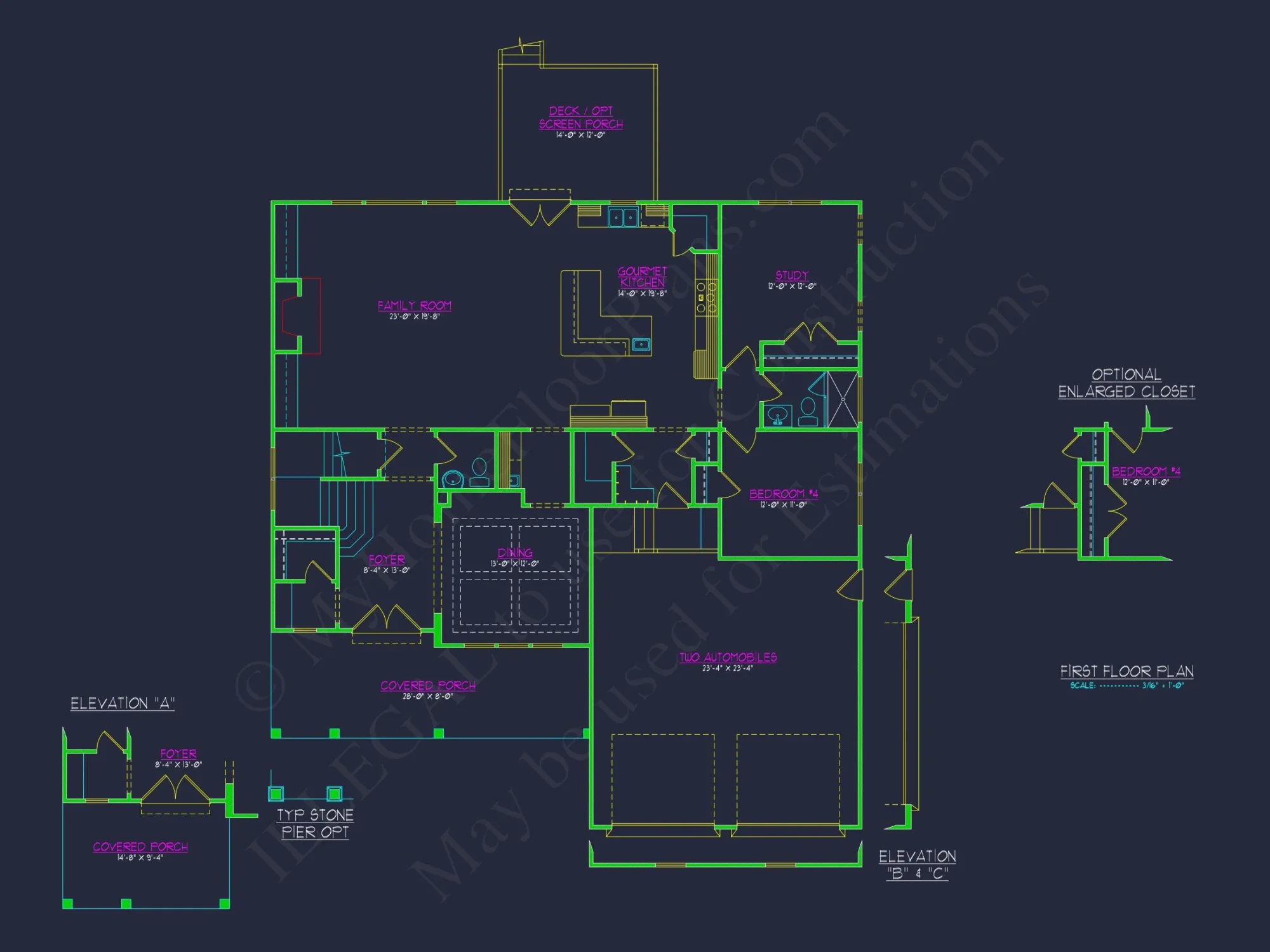 Elegant 2-Story house Plan with 4 Bedrooms and CAD Designs