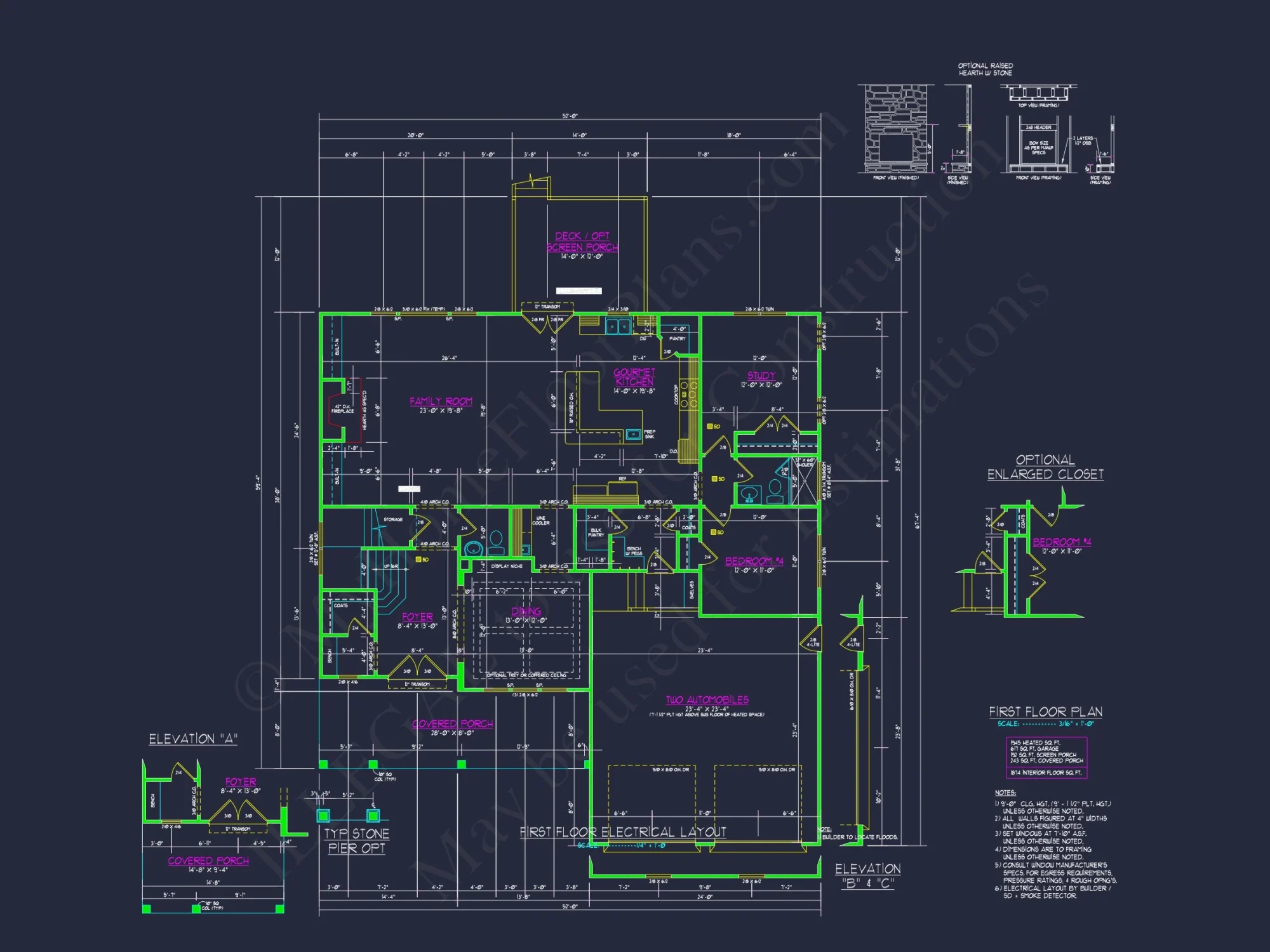 Elegant 2-Story house Plan with 4 Bedrooms and CAD Designs