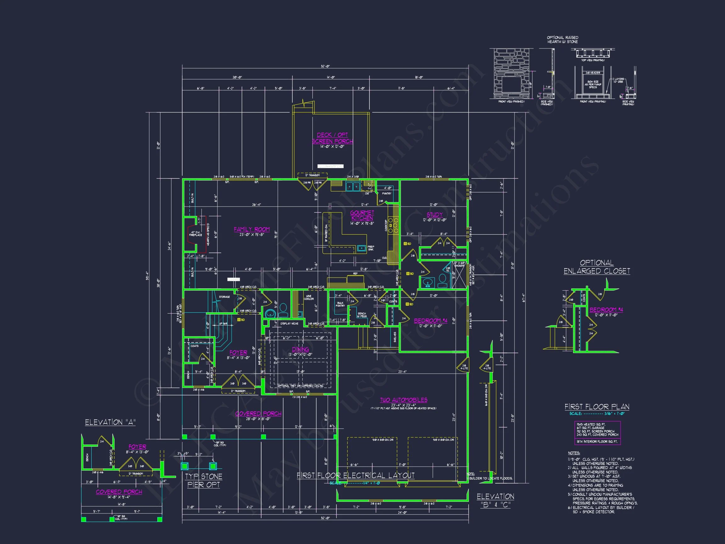 Elegant 2-Story house Plan with 4 Bedrooms and CAD Designs
