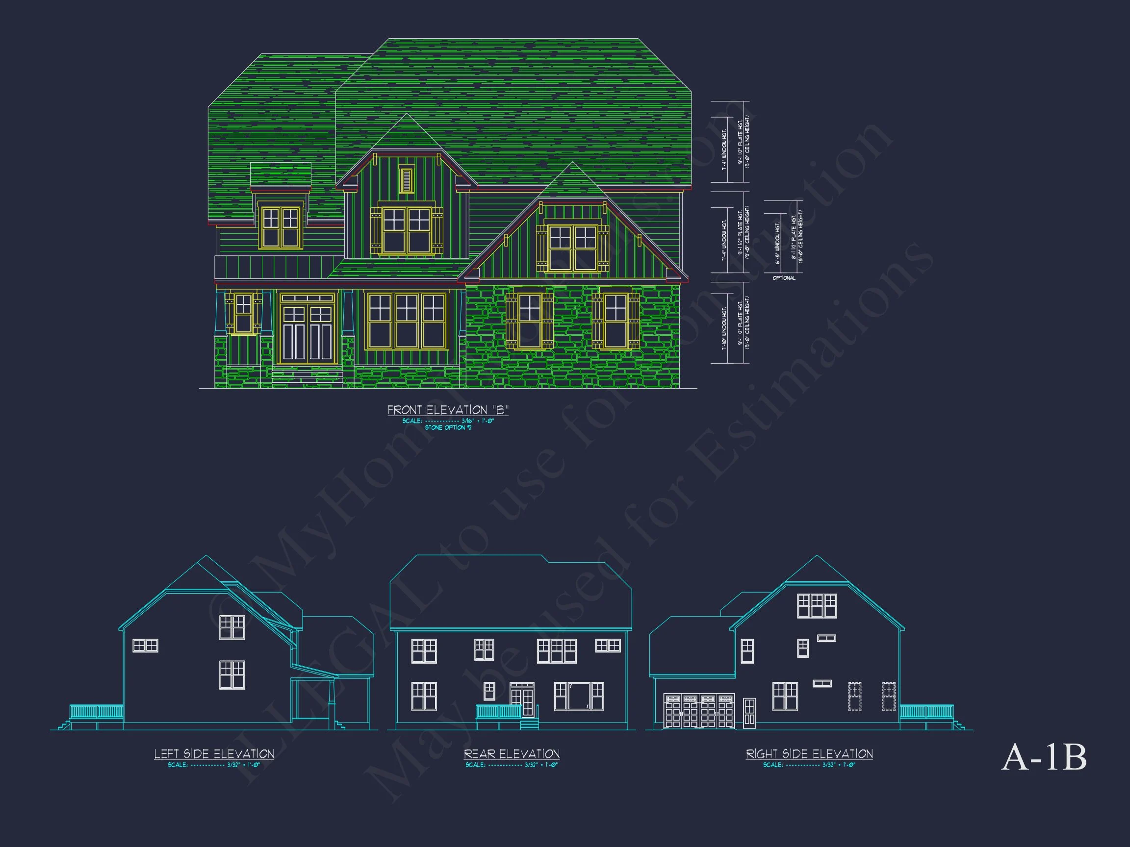 Elegant 2-Story house Plan with 4 Bedrooms and CAD Designs