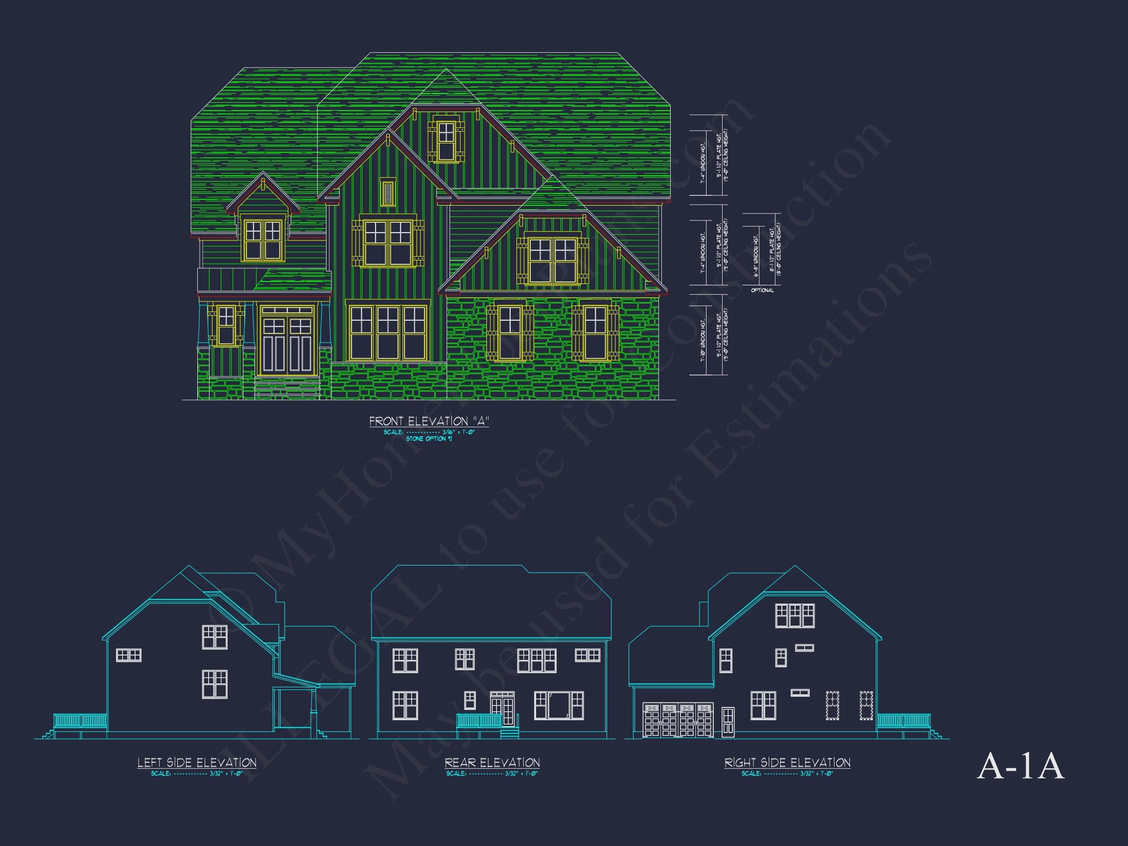 Elegant 2-Story house Plan with 4 Bedrooms and CAD Designs