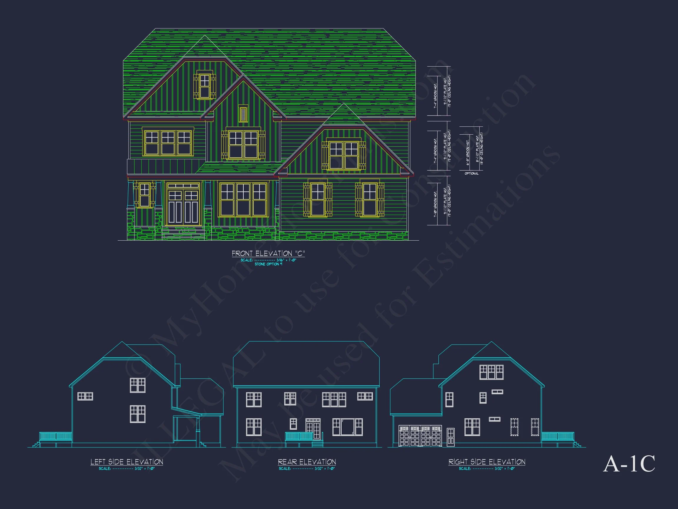 Elegant 2-Story house Plan with 4 Bedrooms and CAD Designs
