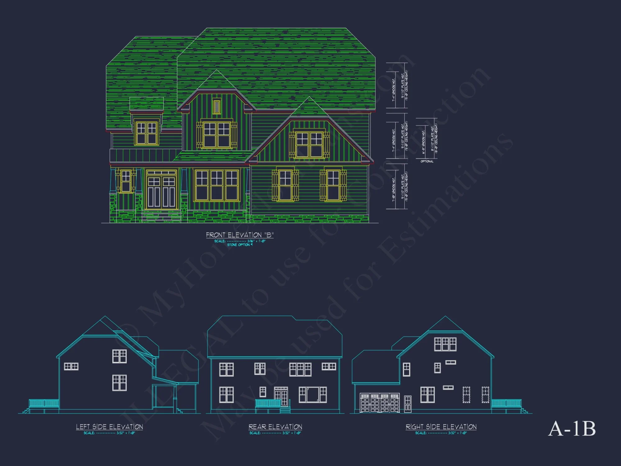 Elegant 2-Story house Plan with 4 Bedrooms and CAD Designs