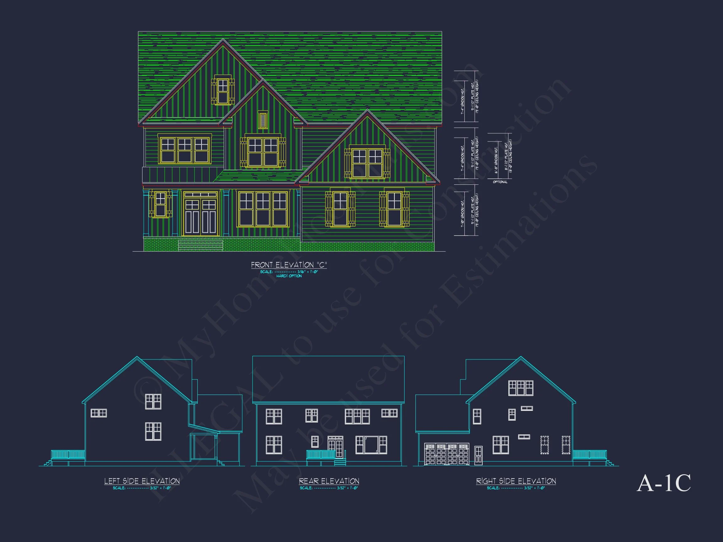 Elegant 2-Story house Plan with 4 Bedrooms and CAD Designs