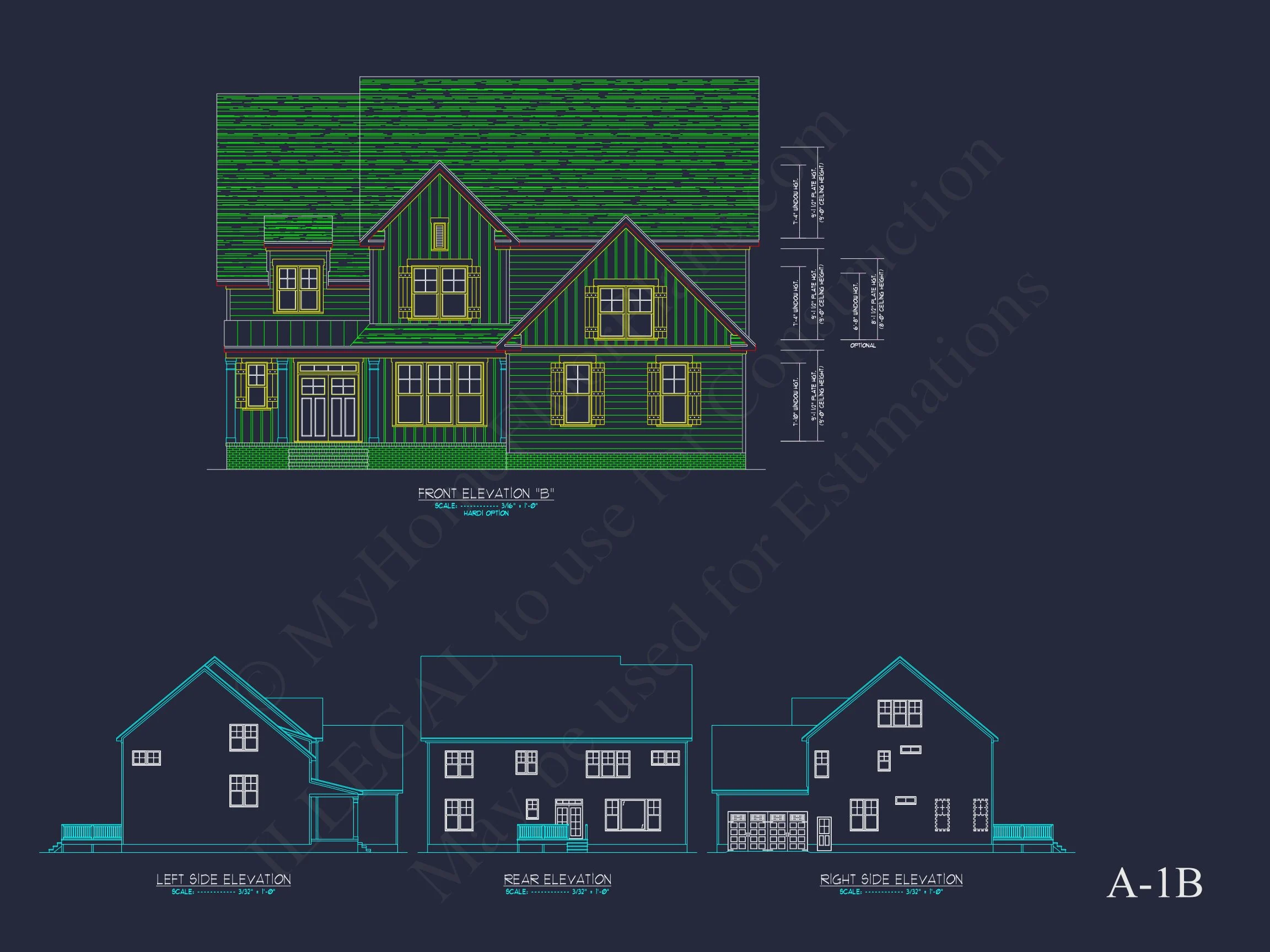 Elegant 2-Story house Plan with 4 Bedrooms and CAD Designs