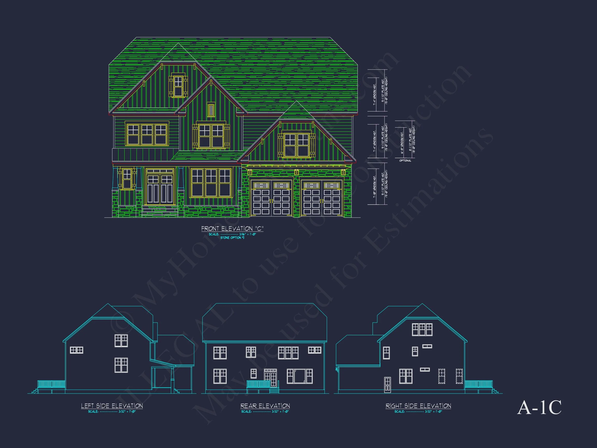 Elegant 2-Story house Plan with 4 Bedrooms and CAD Designs