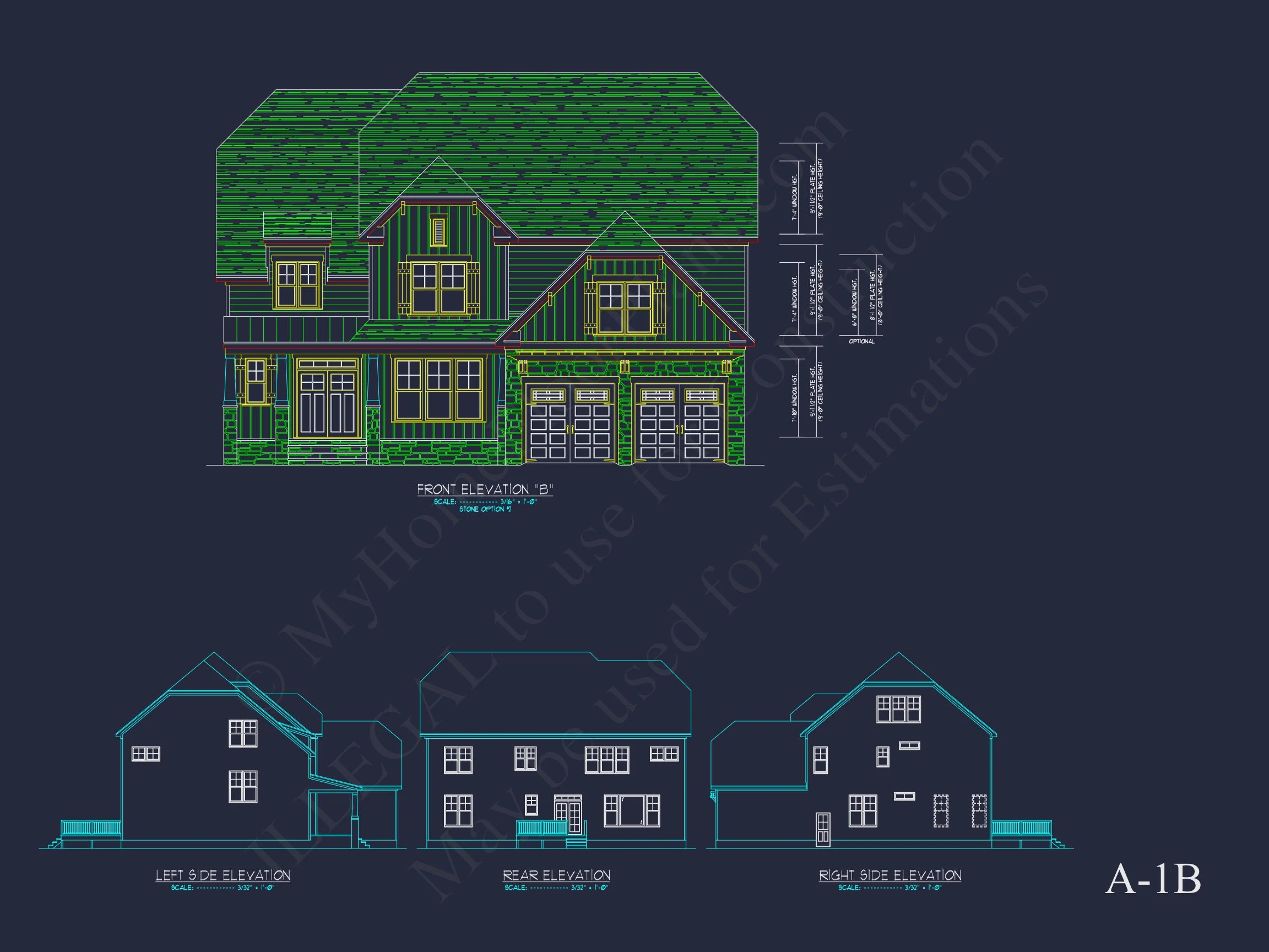 Elegant 2-Story house Plan with 4 Bedrooms and CAD Designs