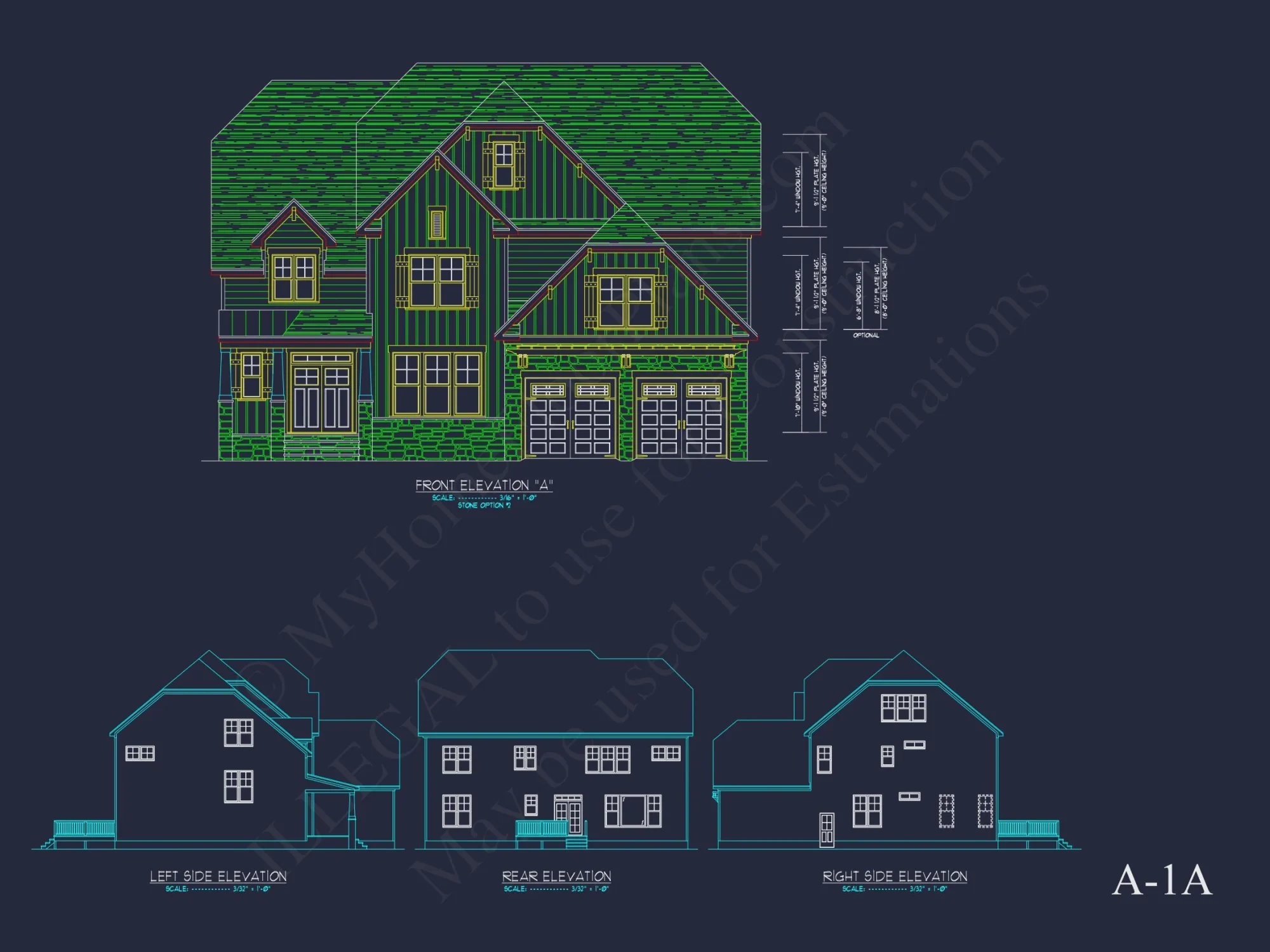 Elegant 2-Story house Plan with 4 Bedrooms and CAD Designs