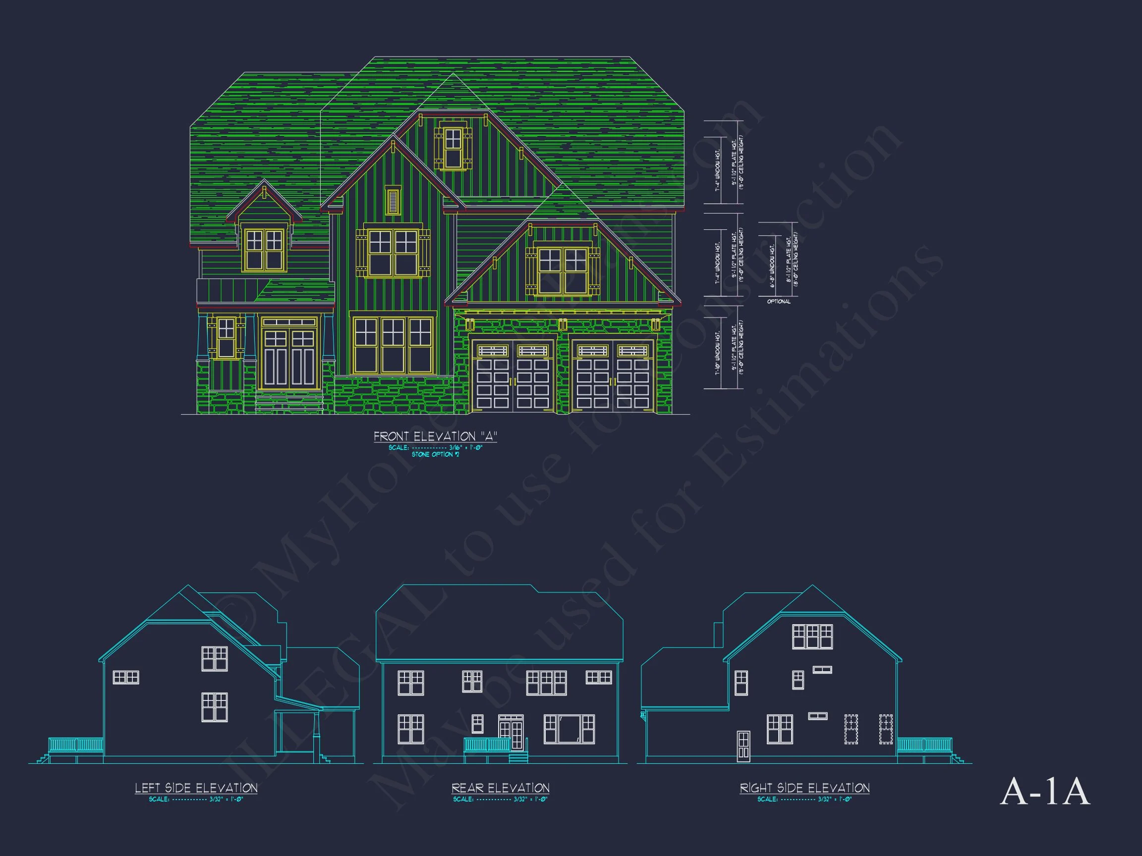 Elegant 2-Story house Plan with 4 Bedrooms and CAD Designs