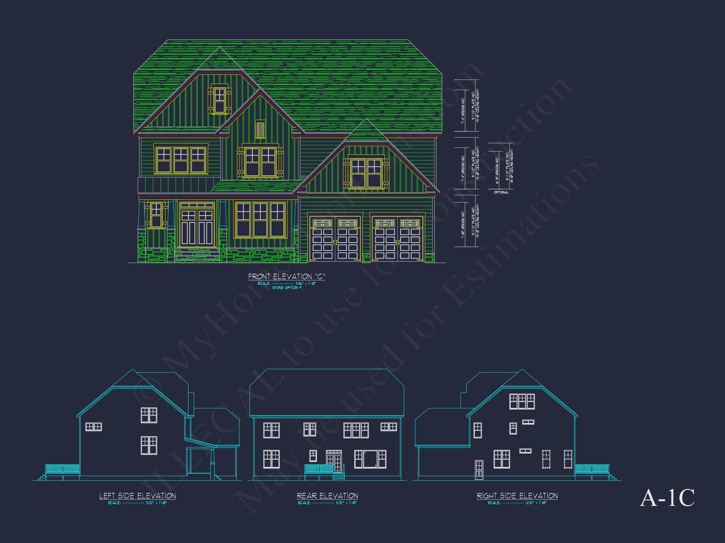 Elegant 2-Story house Plan with 4 Bedrooms and CAD Designs