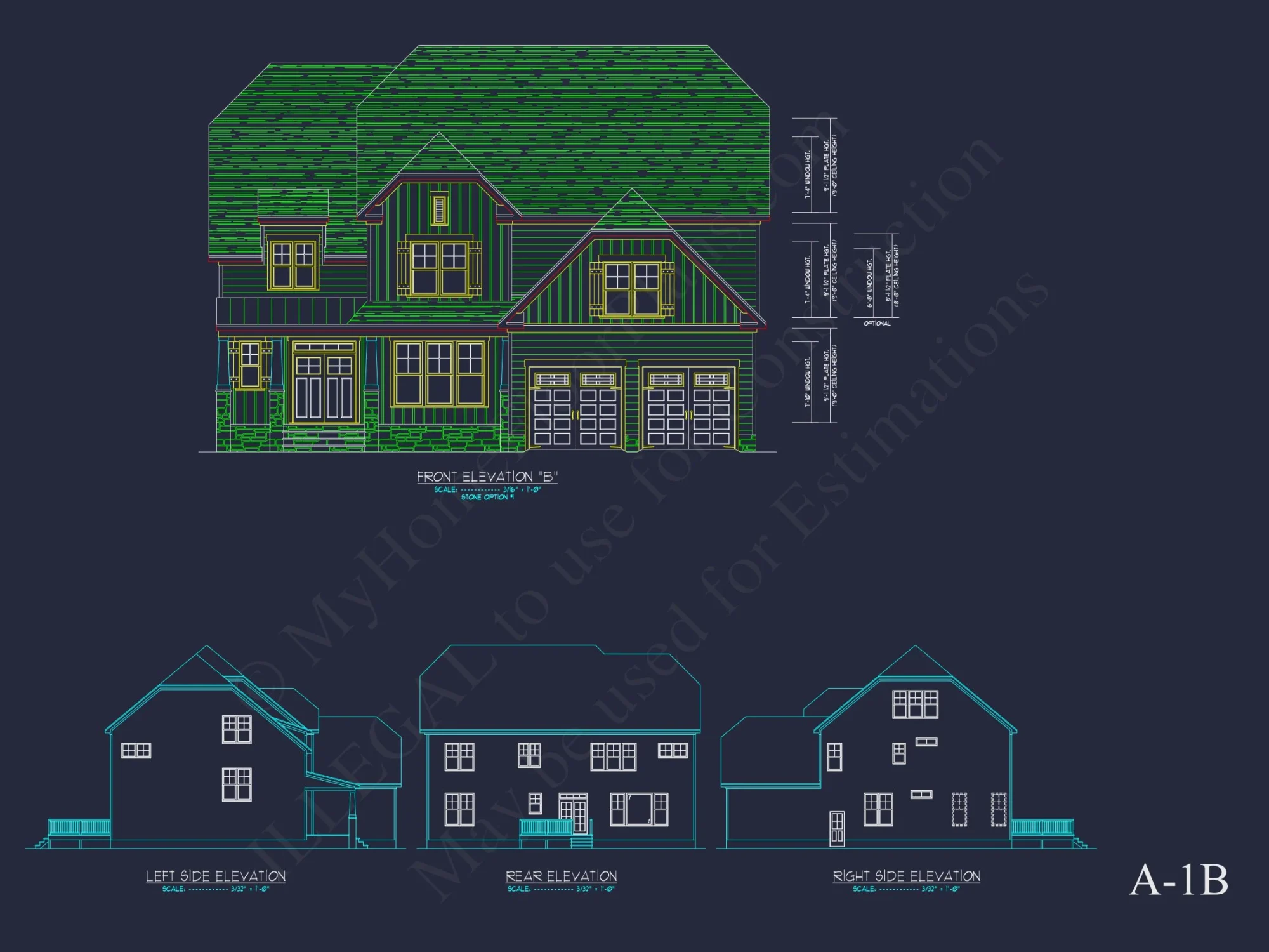 Elegant 2-Story house Plan with 4 Bedrooms and CAD Designs