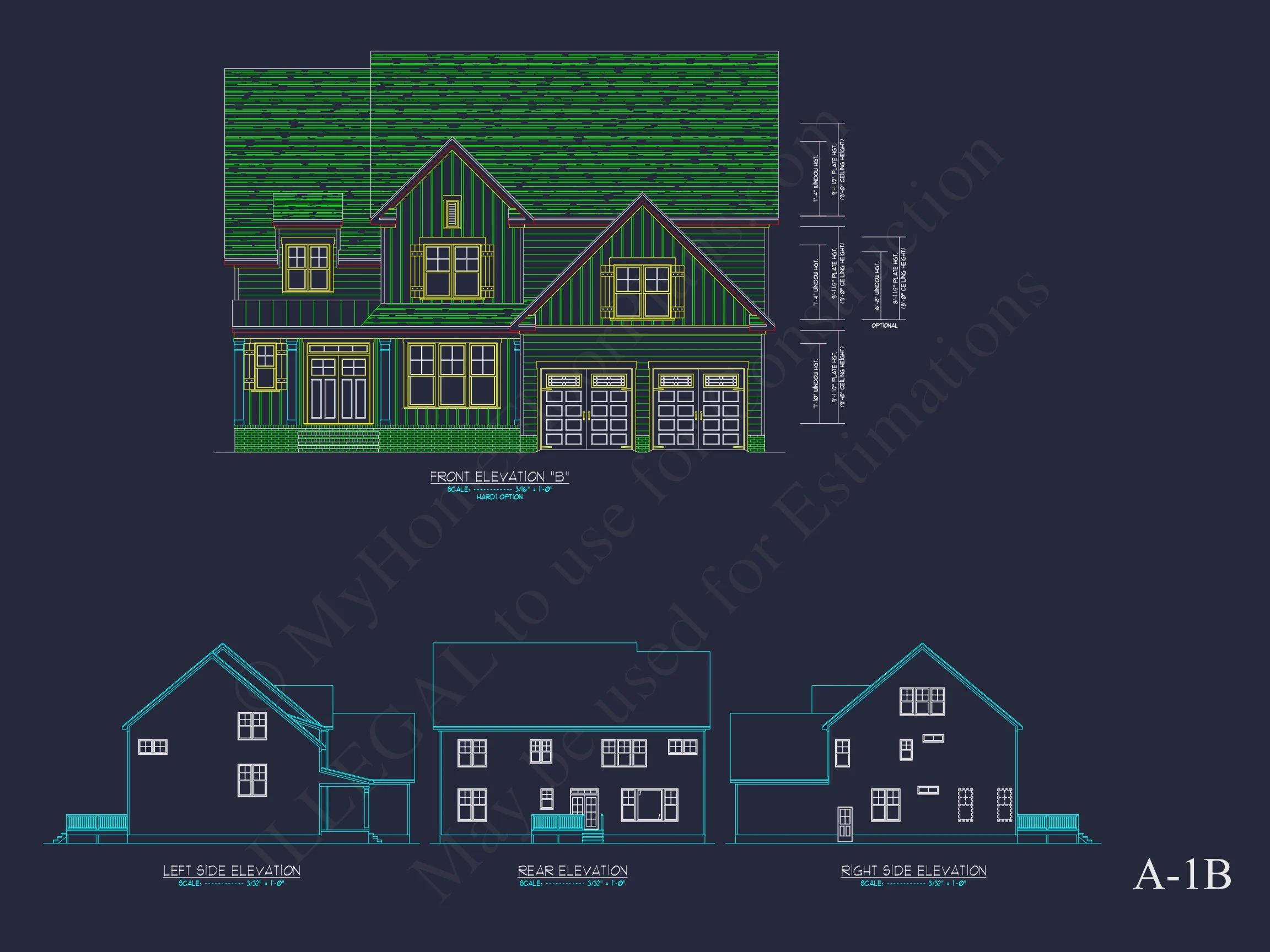 Elegant 2-Story house Plan with 4 Bedrooms and CAD Designs