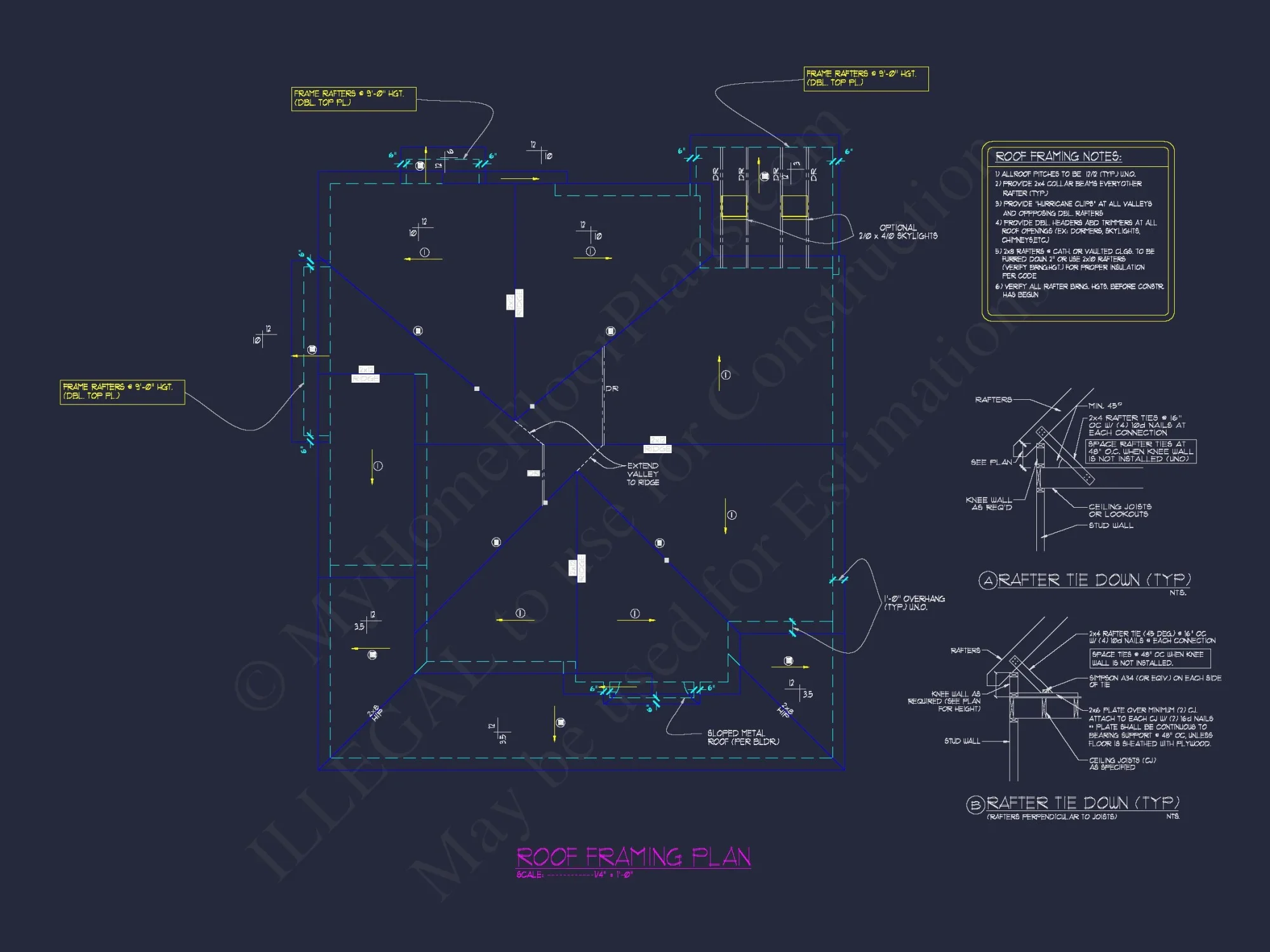 Three-Story Country Craftsman house Blueprint with CAD Designs