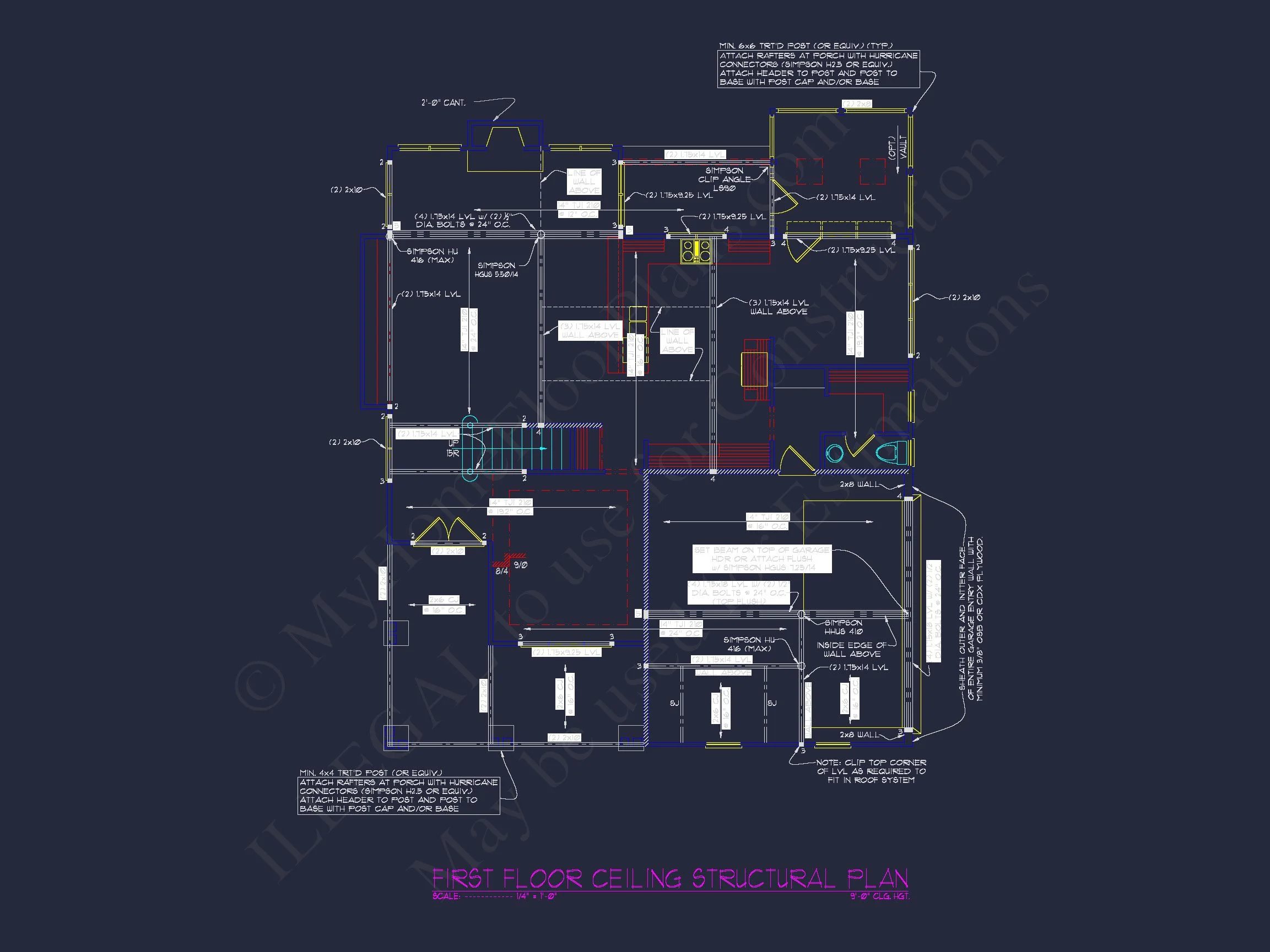 11-1285 HOUSE PLAN - Three-Story Country Craftsman House Blueprint with CAD Designs 15 Three-Story Country Craftsman house Blueprint with CAD Designs