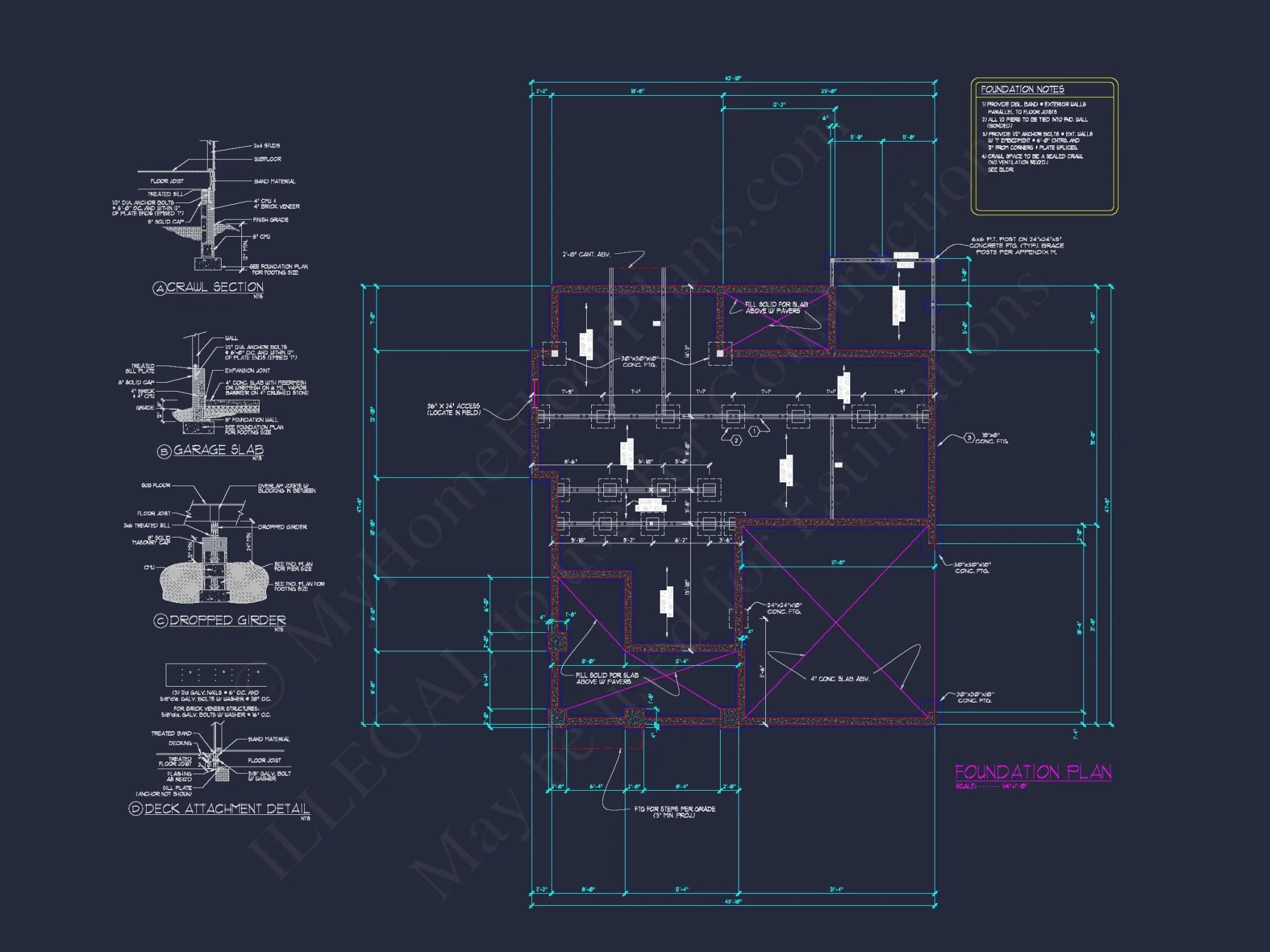 Three-Story Country Craftsman house Blueprint with CAD Designs