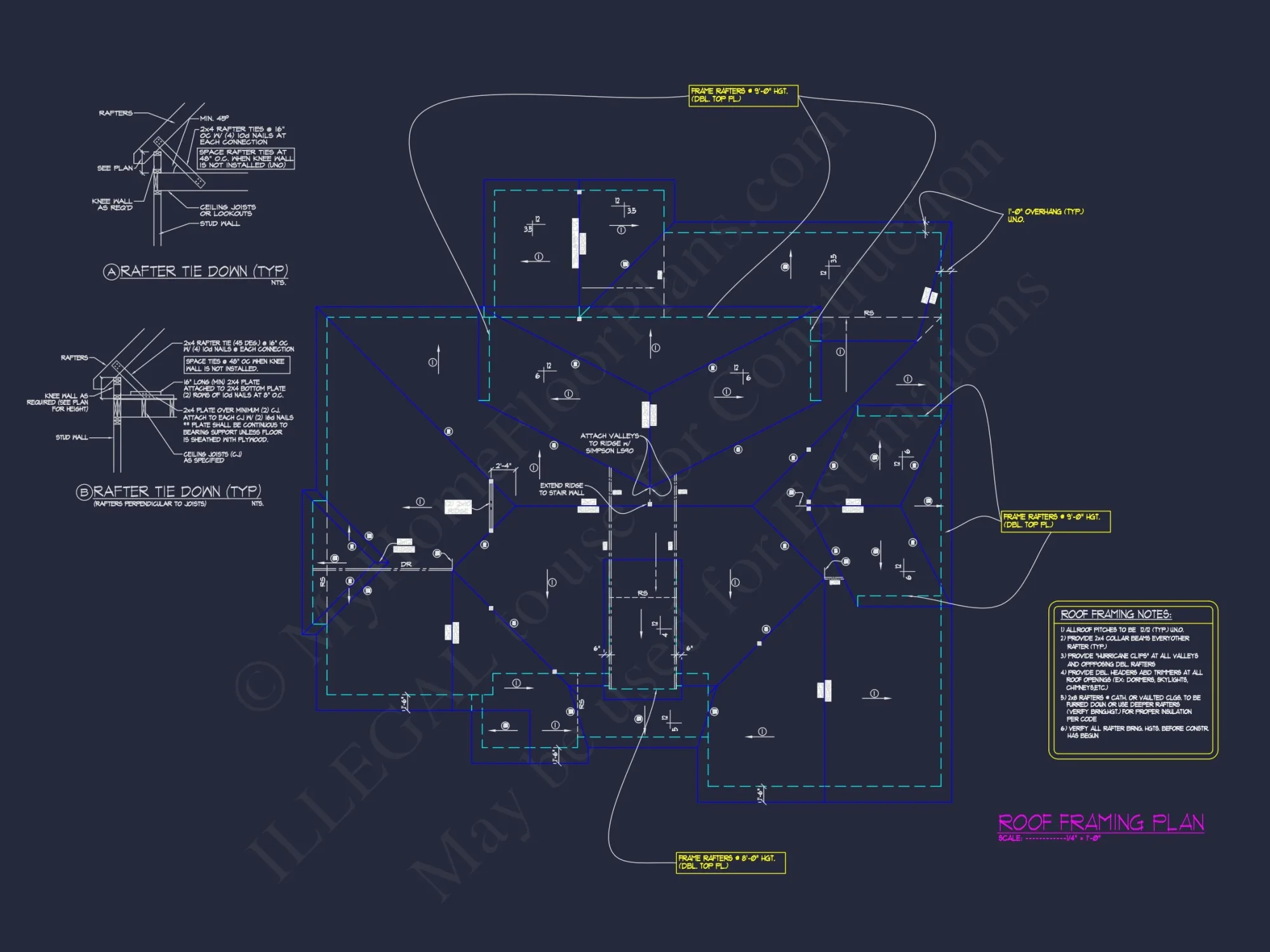 Modern house Plan with Open Layout, CAD Blueprint Designs