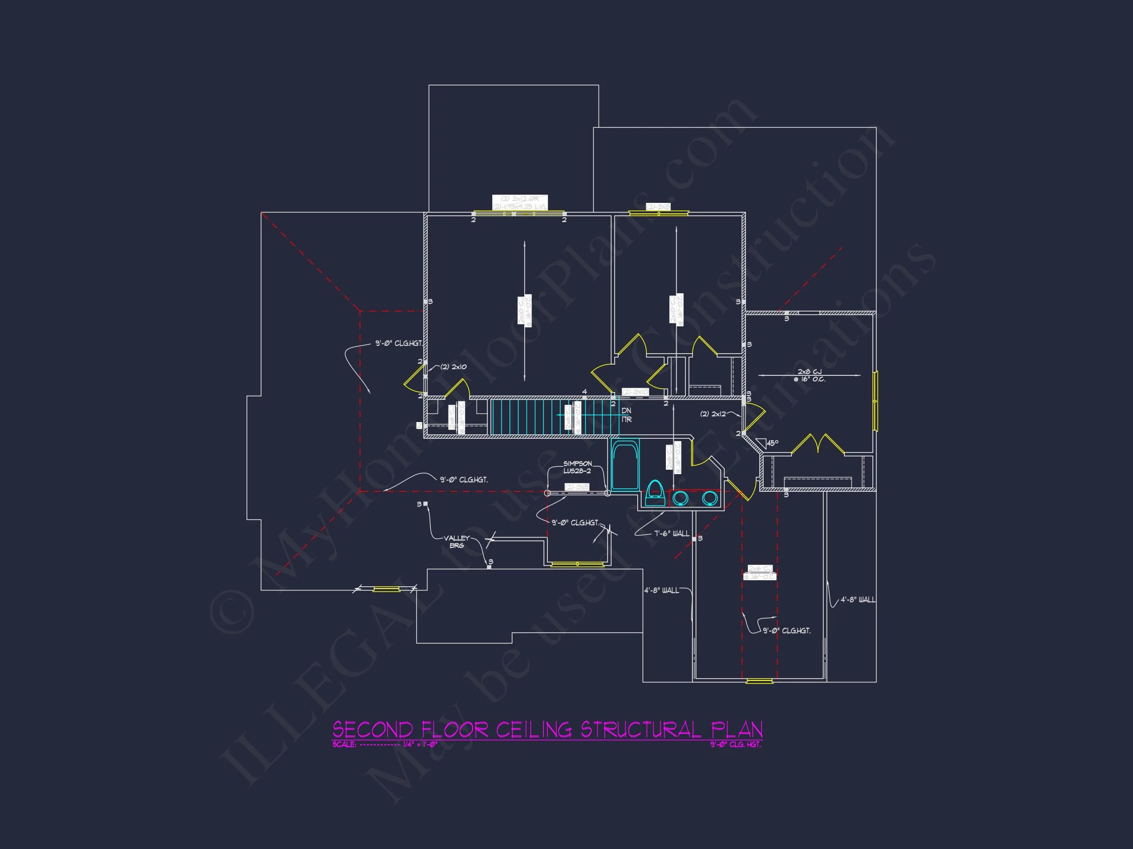 11-1279 HOUSE PLAN - Modern House Plan with Open Layout, CAD Blueprint Designs 17 Modern house Plan with Open Layout, CAD Blueprint Designs