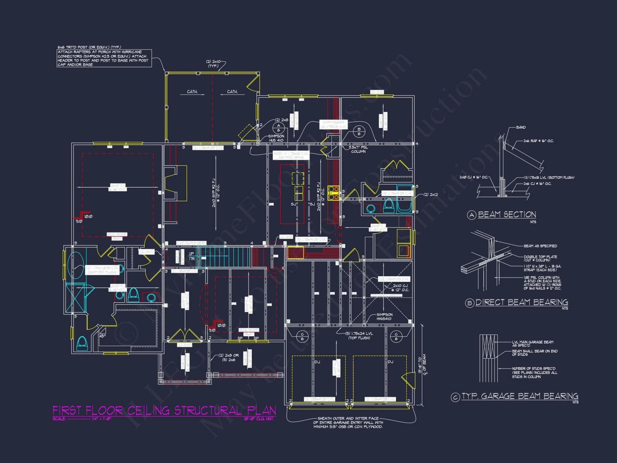 Modern house Plan with Open Layout, CAD Blueprint Designs