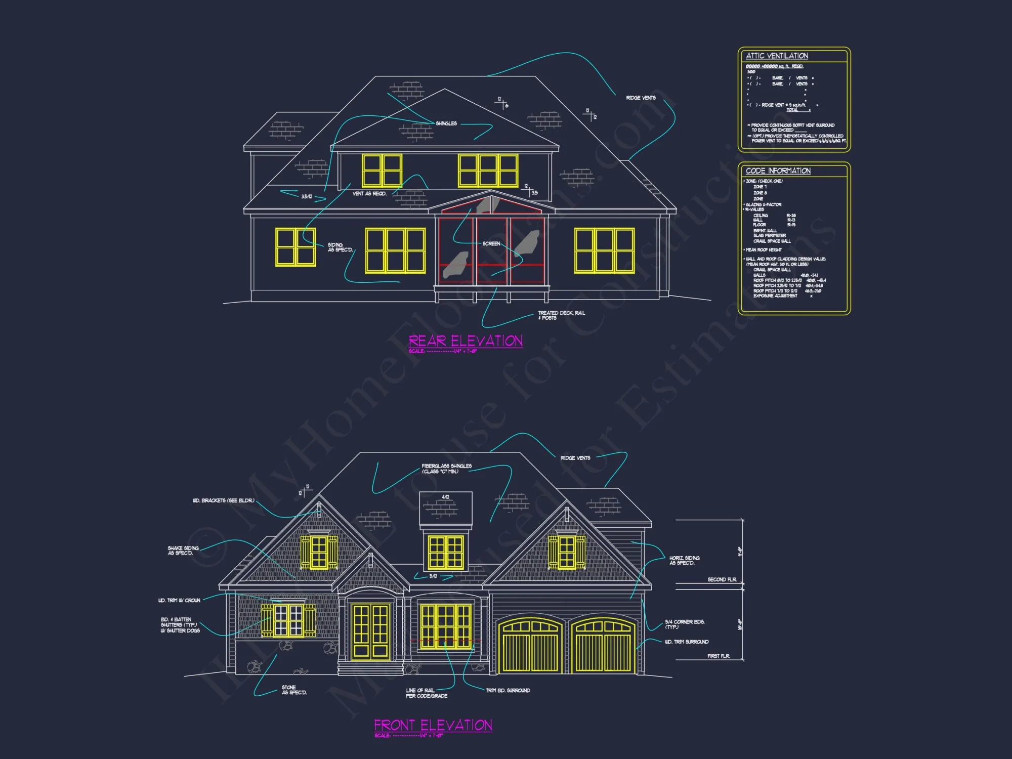 Modern house Plan with Open Layout, CAD Blueprint Designs