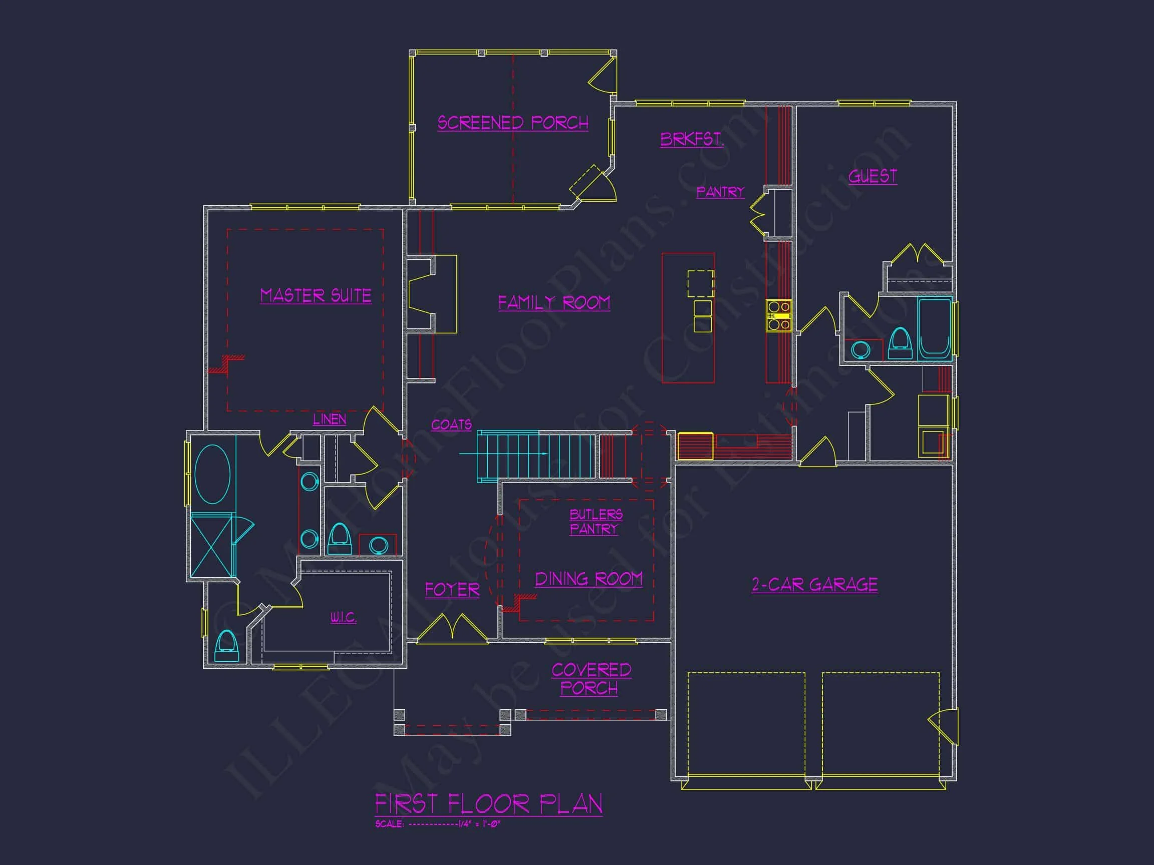11-1279 HOUSE PLAN - Modern House Plan with Open Layout, CAD Blueprint Designs 9 Modern house Plan with Open Layout, CAD Blueprint Designs