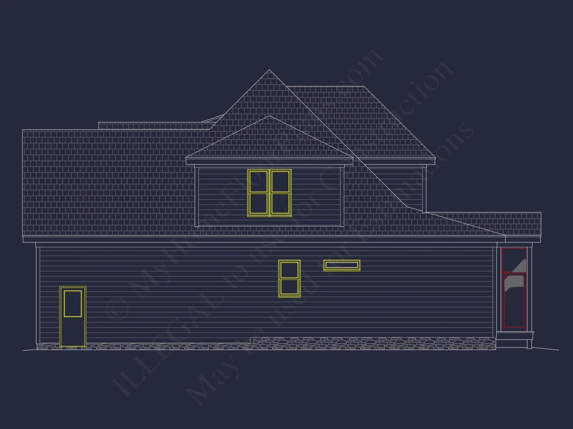 Modern house Plan with Open Layout, CAD Blueprint Designs