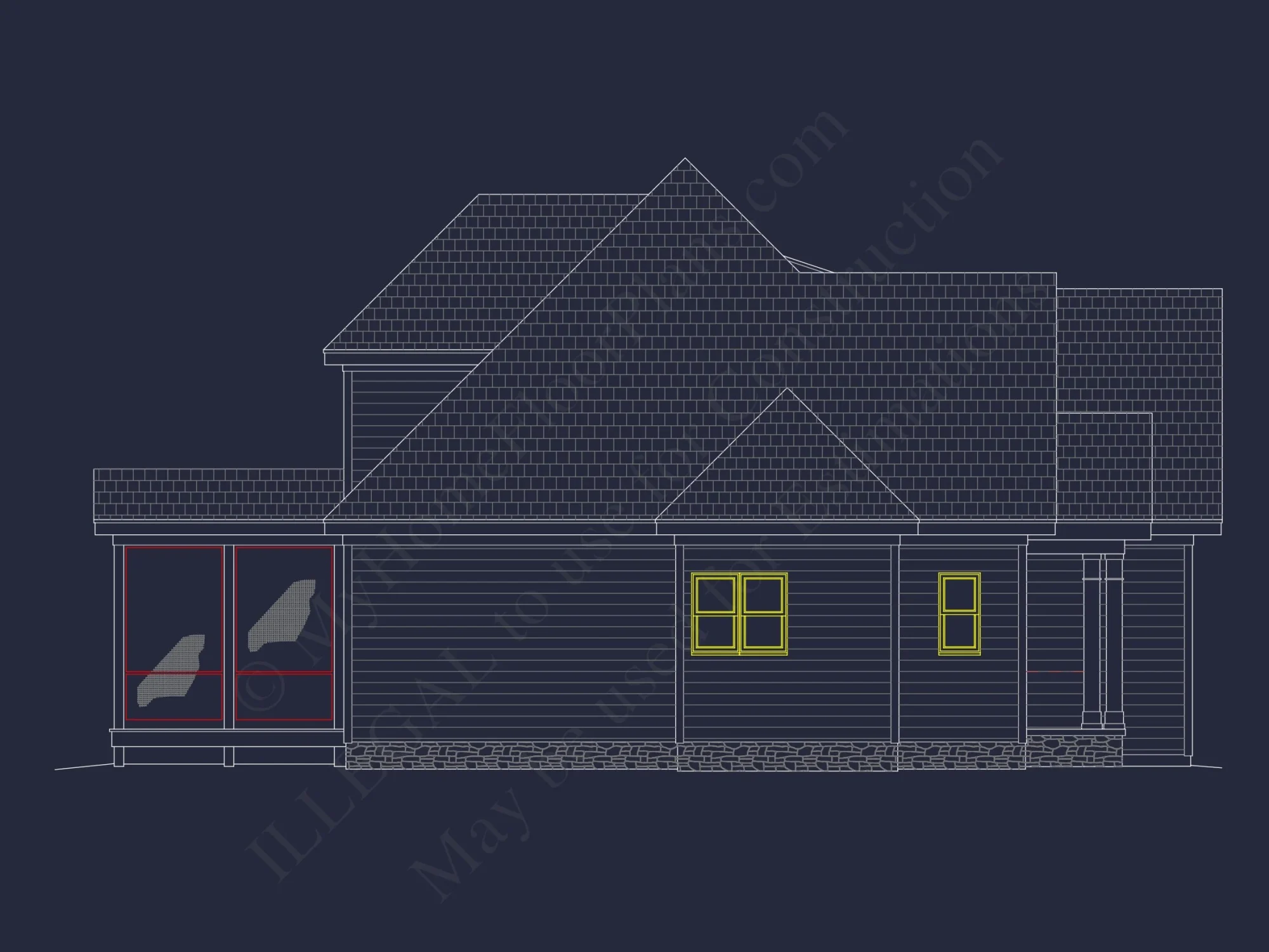 Modern house Plan with Open Layout, CAD Blueprint Designs
