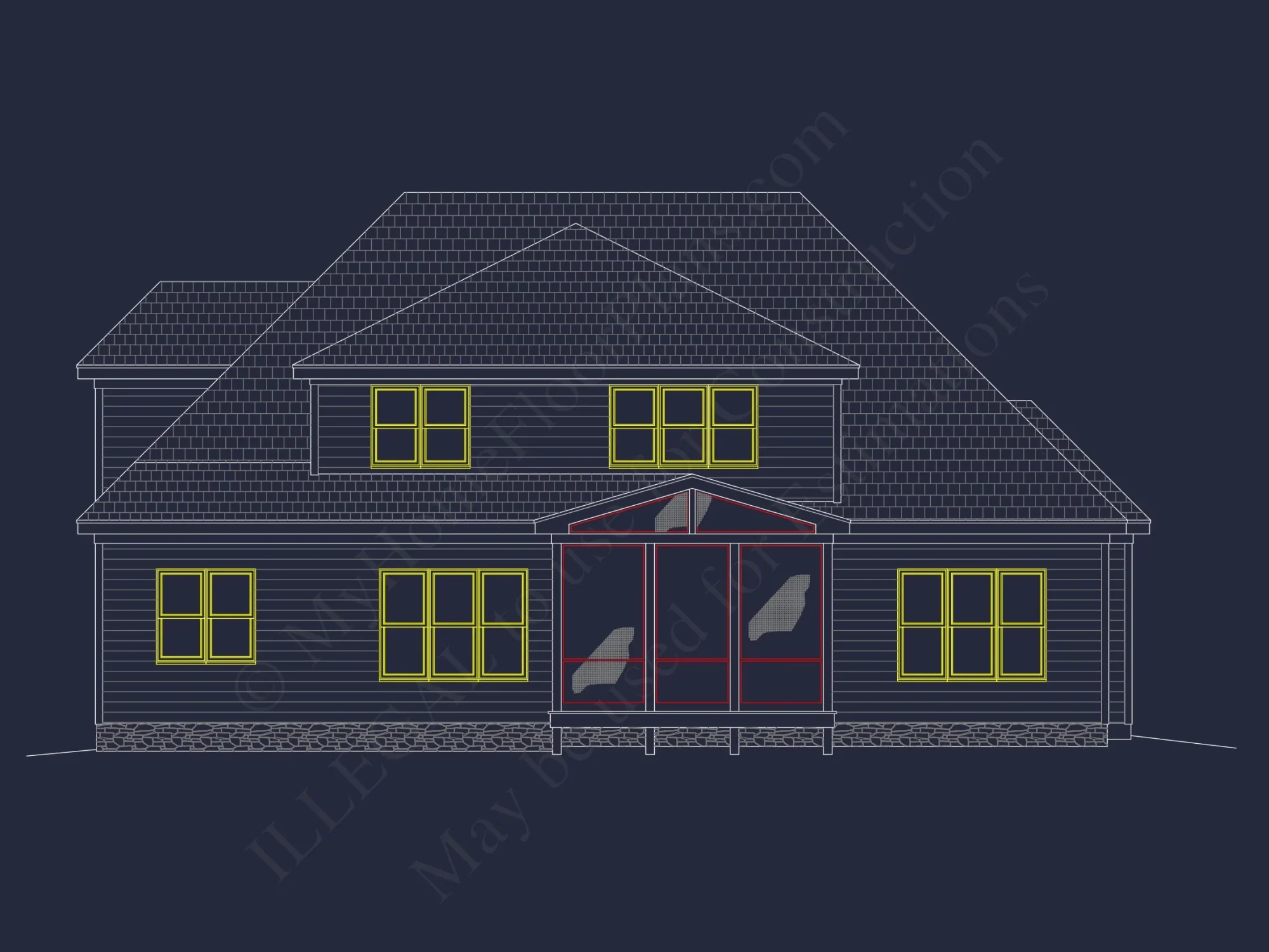 Modern house Plan with Open Layout, CAD Blueprint Designs
