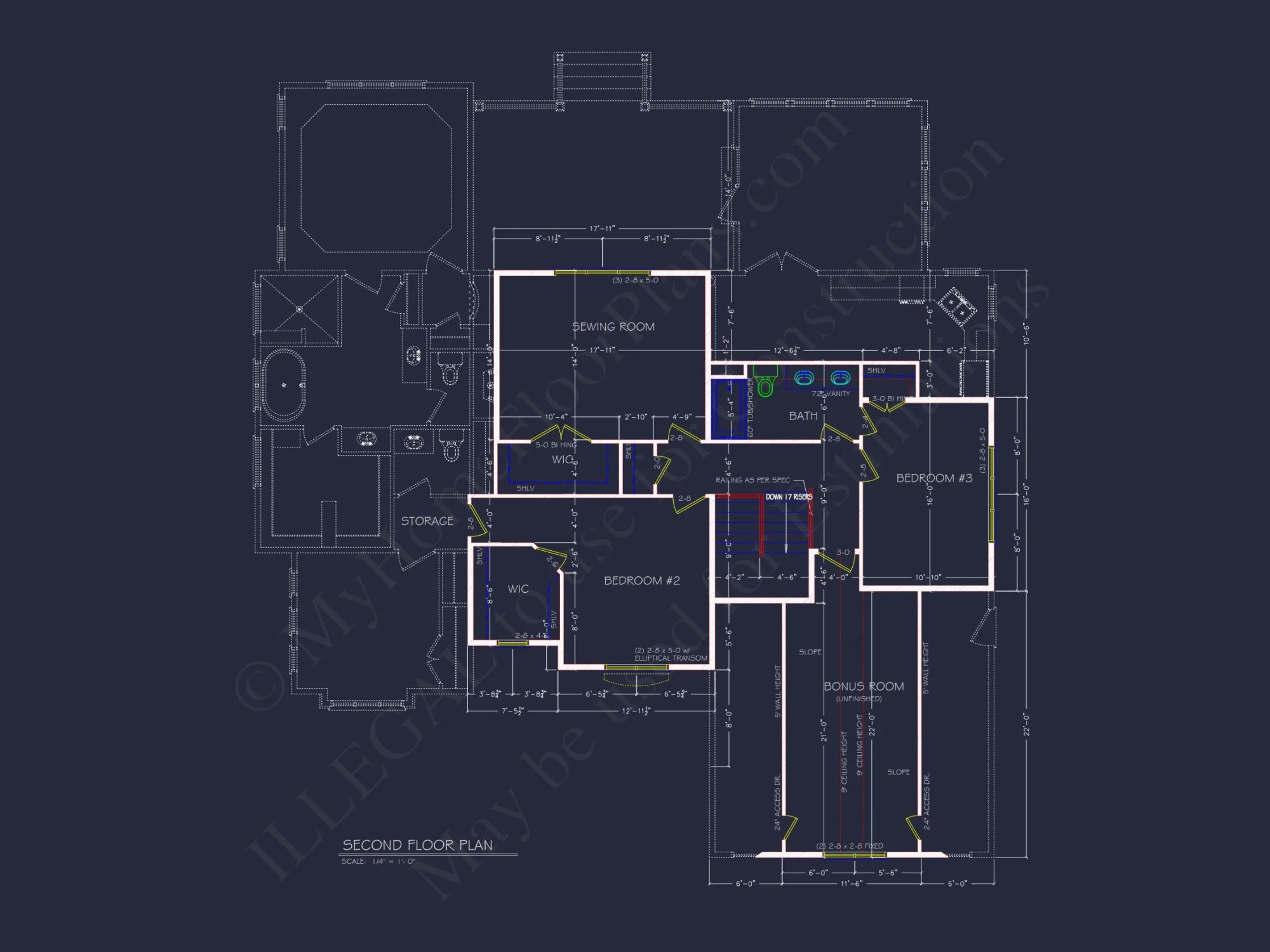 Traditional house Floor Plan with Blueprint Designs