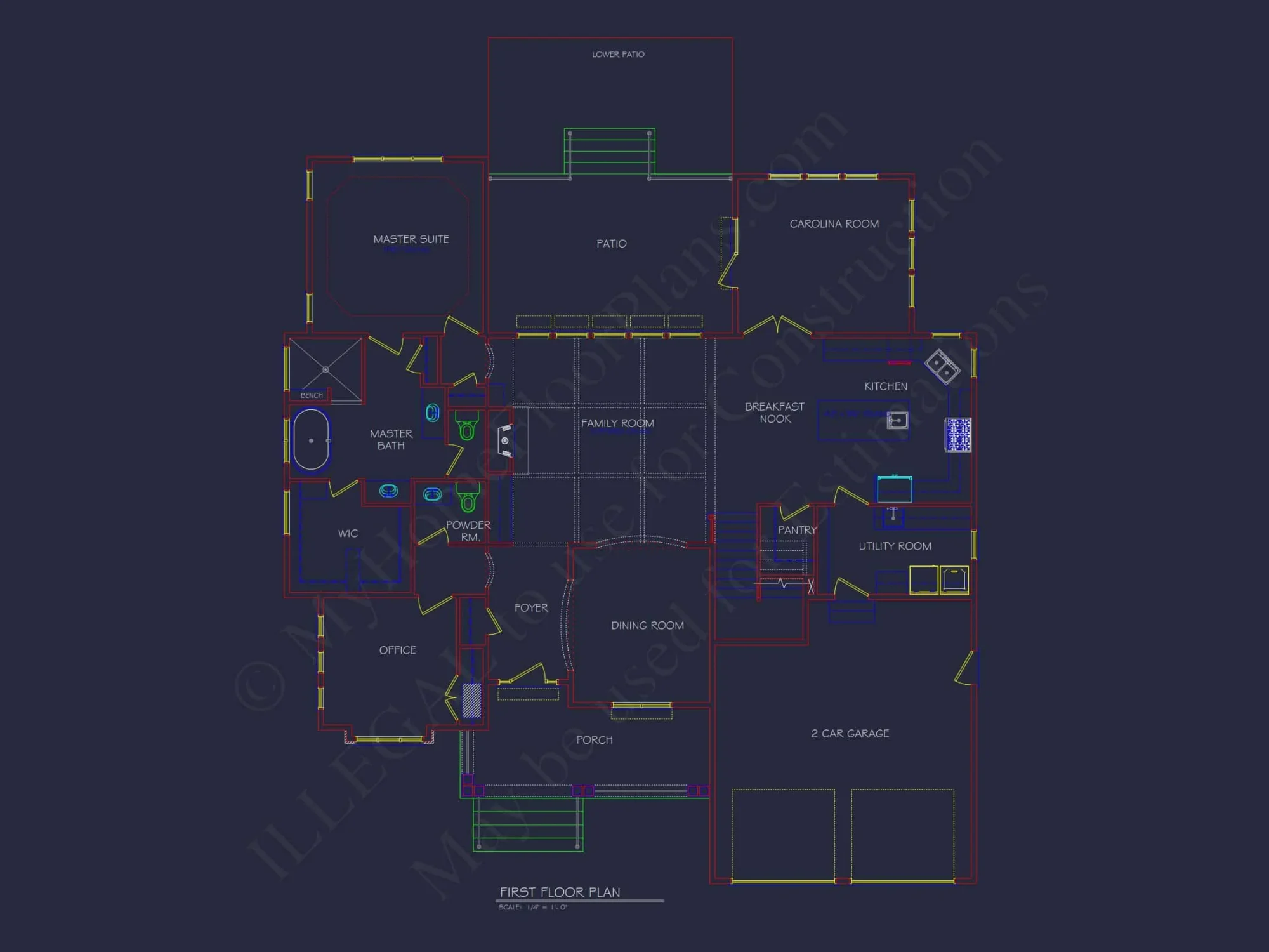 Traditional house Floor Plan with Blueprint Designs