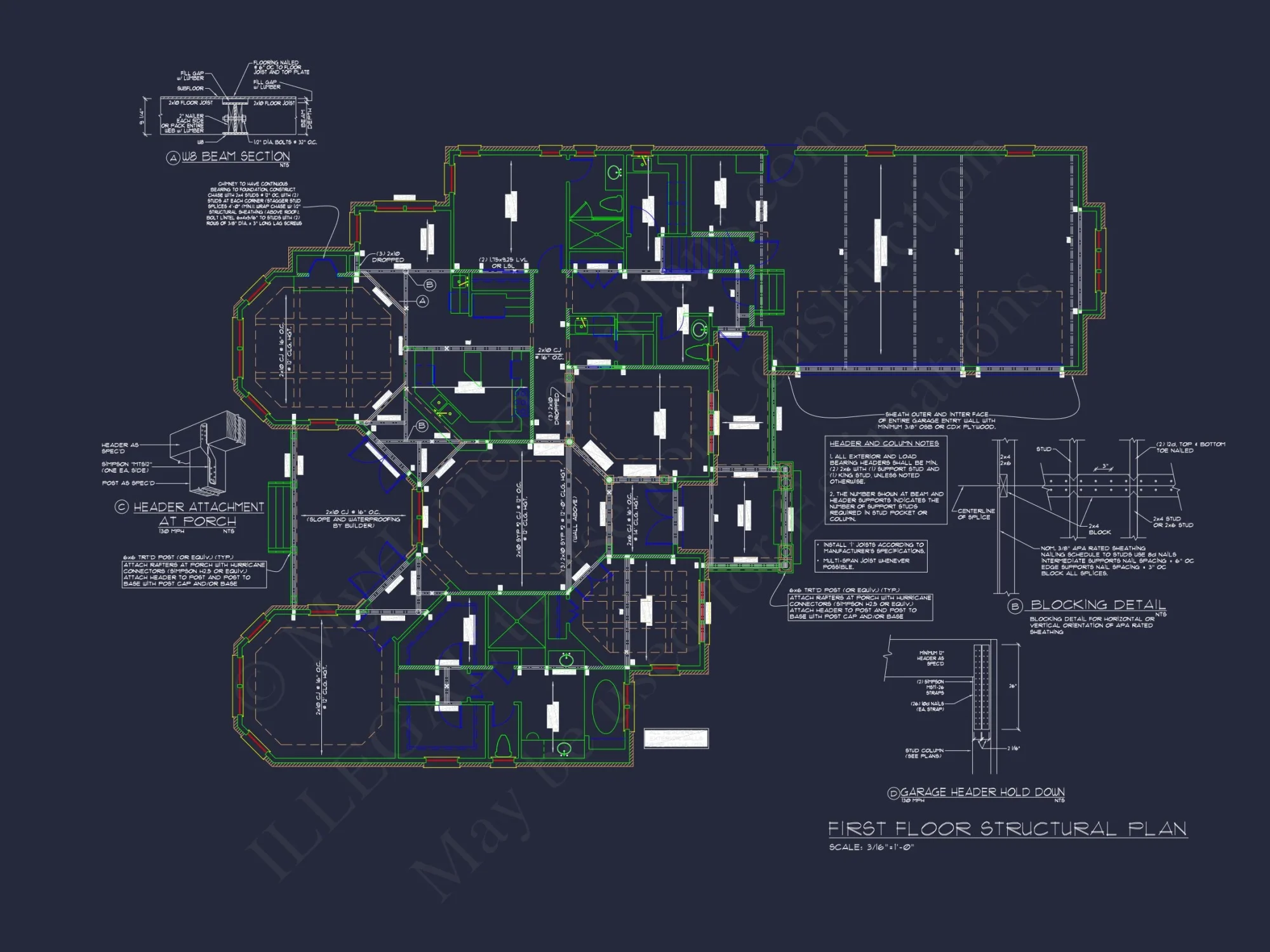 "Coastal Craftsman house Design showcasing CAD blueprints and specific architectural features"