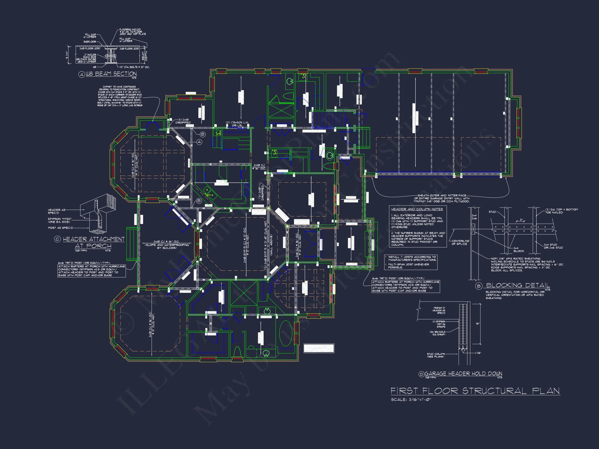 "Coastal Craftsman house Design showcasing CAD blueprints and specific architectural features"