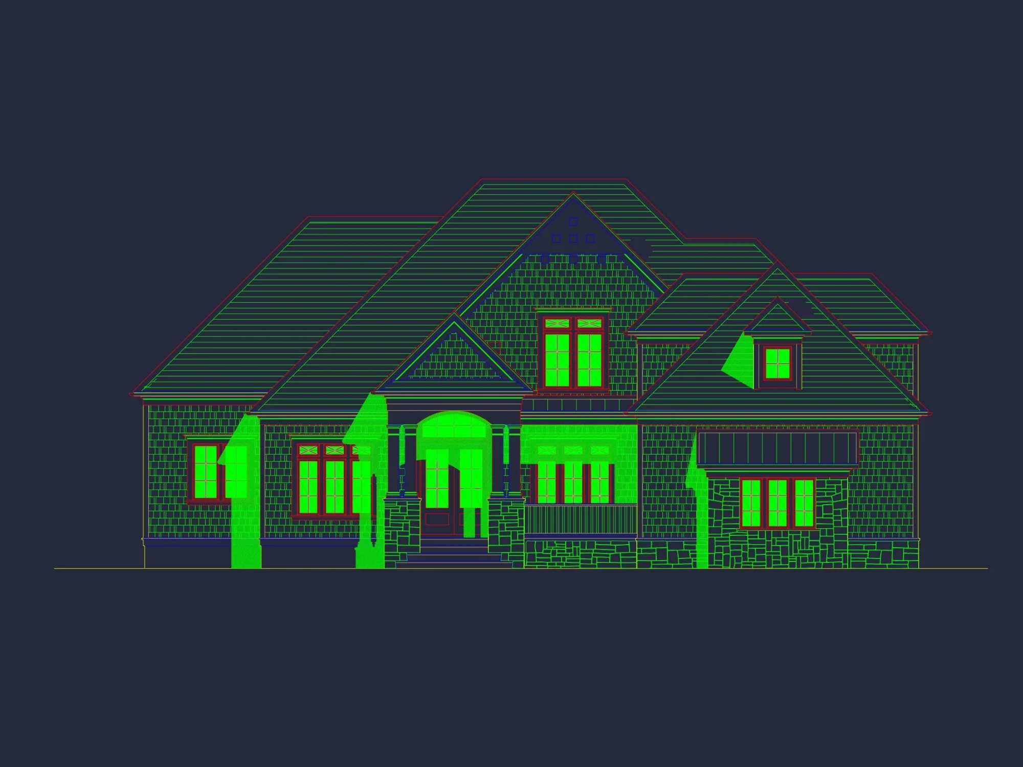 Coastal Craftsman house Design with CAD Blueprints and Features
