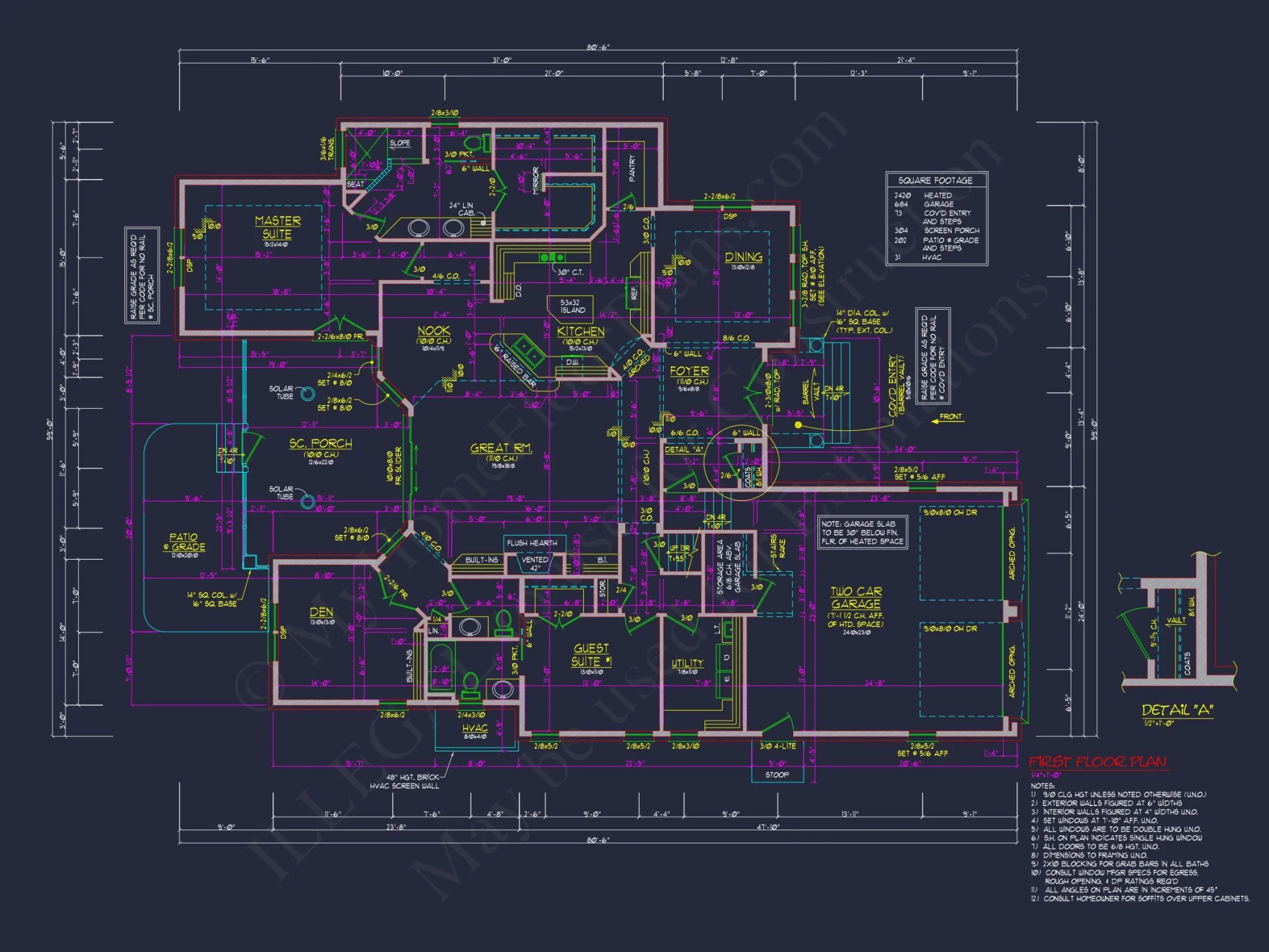 Modern Suburban house Plan with Blueprint and CAD Designs