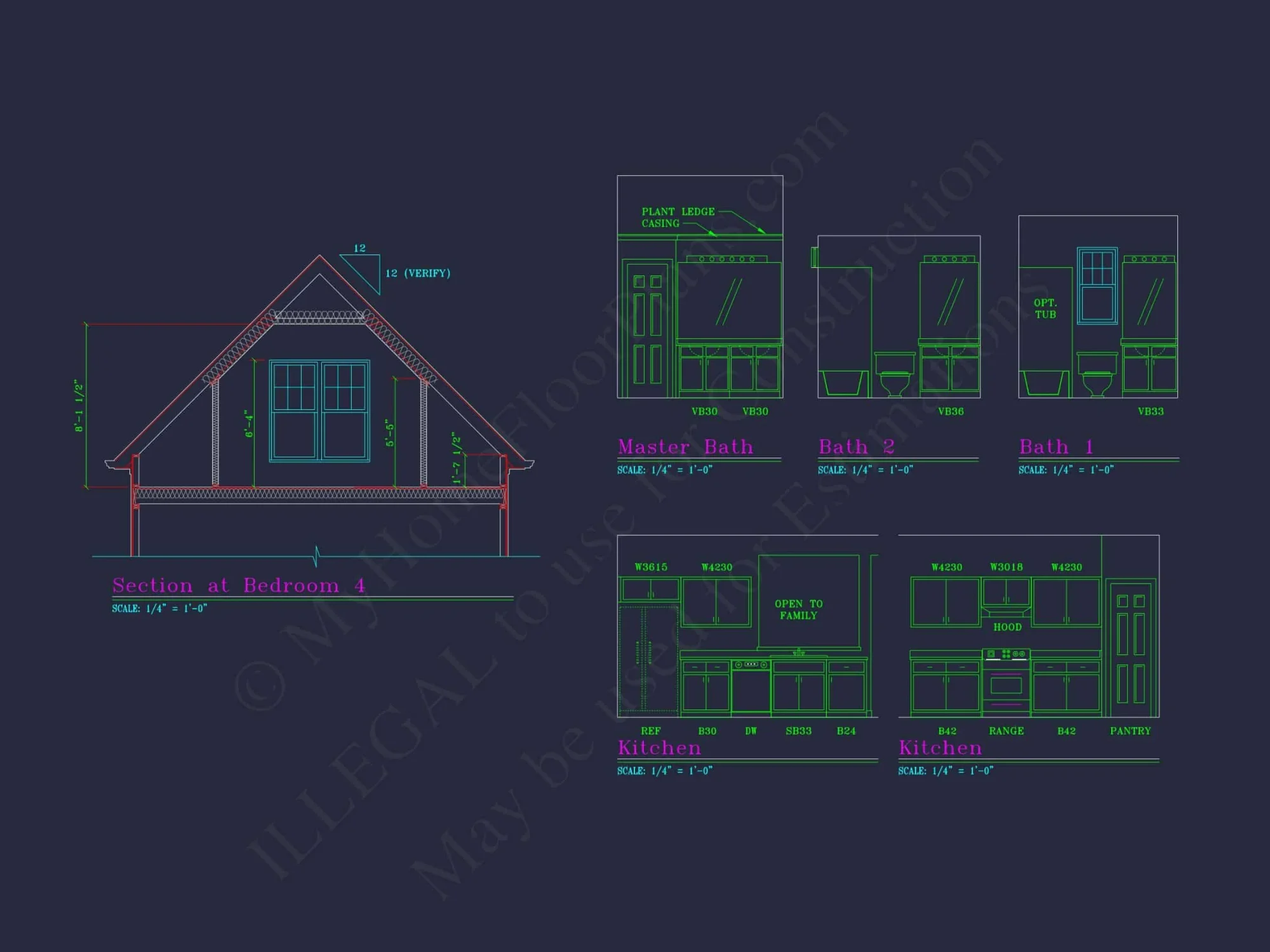 Modern CAD house Plan with 2-Story Design and Blueprint