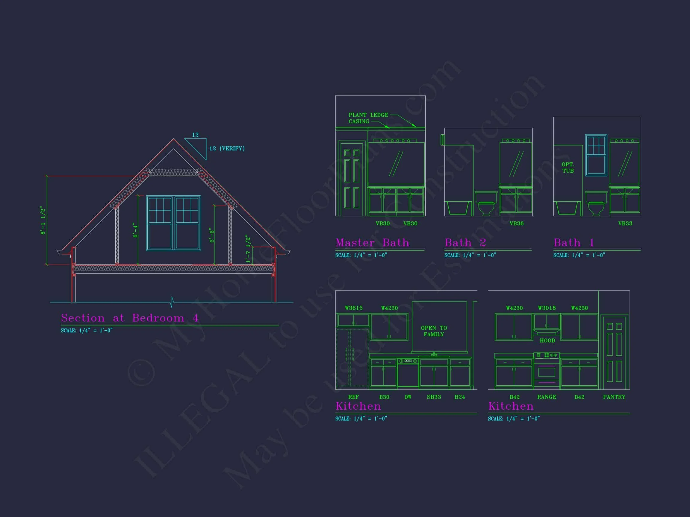 Modern CAD house Plan with 2-Story Design and Blueprint